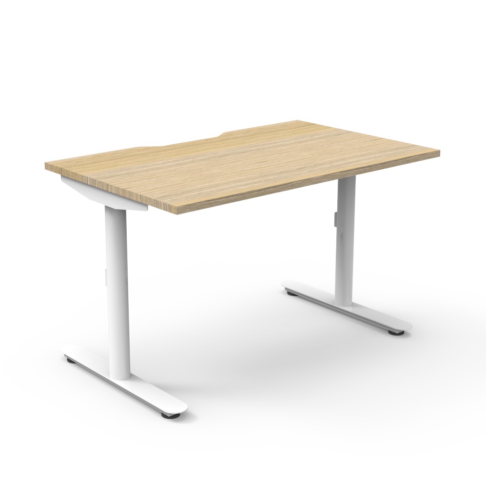 Rapidline Halo Static Desk – 1200 x 750mm, Natural Oak Top, White Frame