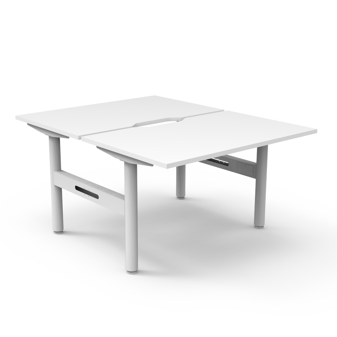 Rapidline Halo Static Back-to-Back Desk – 1200mm x 750mm | Natural White Top, White Satin Frame