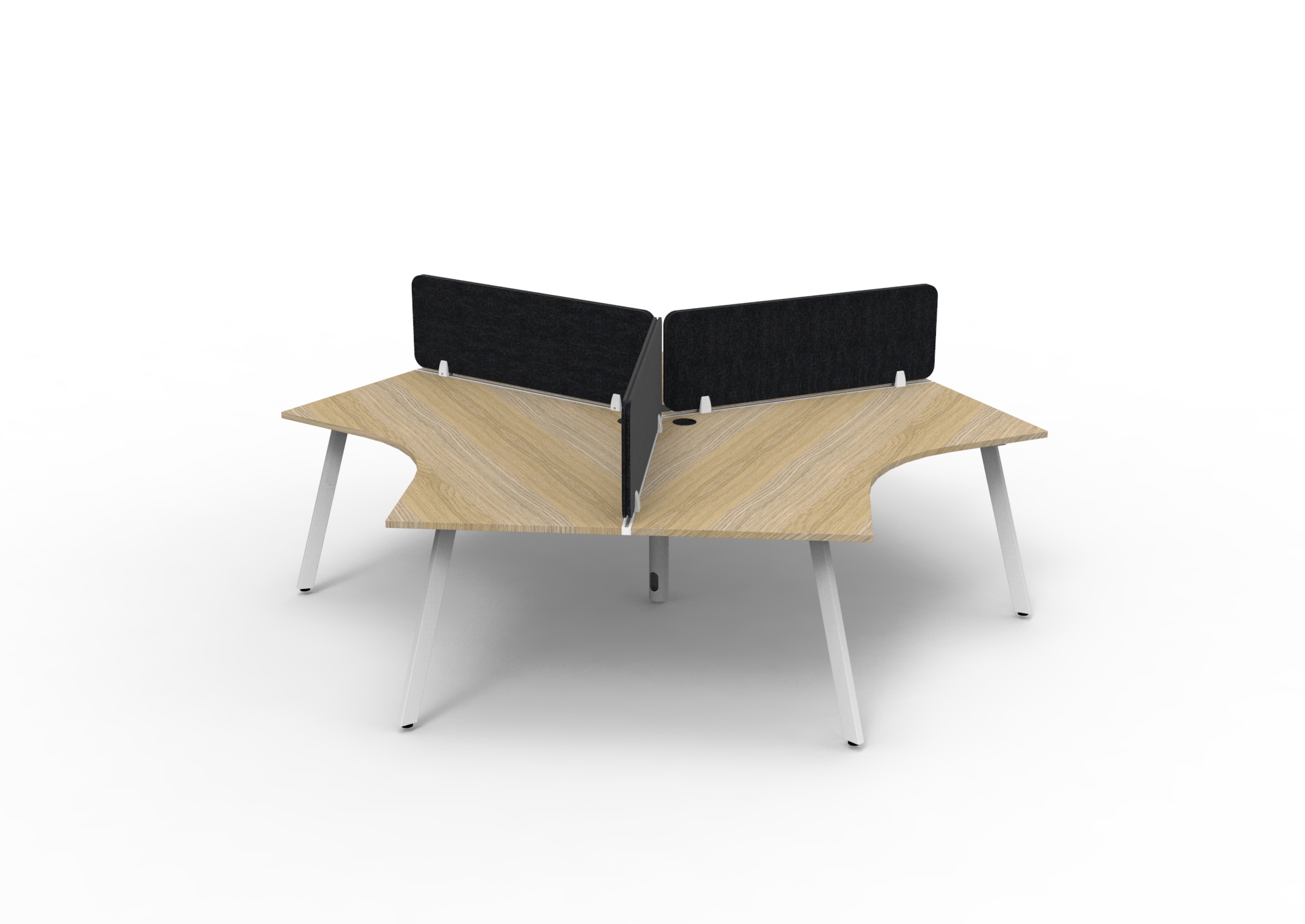Rapidline Infinity 120° Workstation – Eternity Leg | Natural Oak Top, White Frame, Black Screen