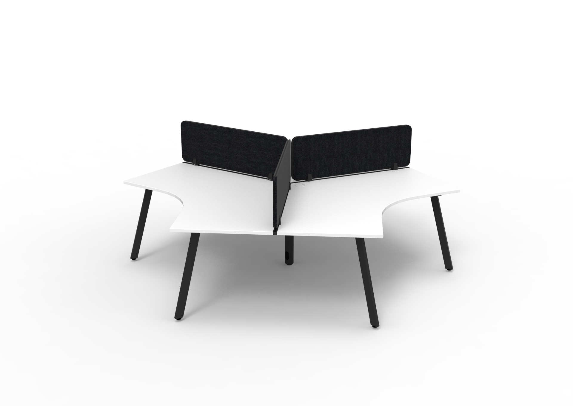 Rapidline Infinity 120° Workstation – Eternity Leg | Natural White Top, Black Frame, Black Screen