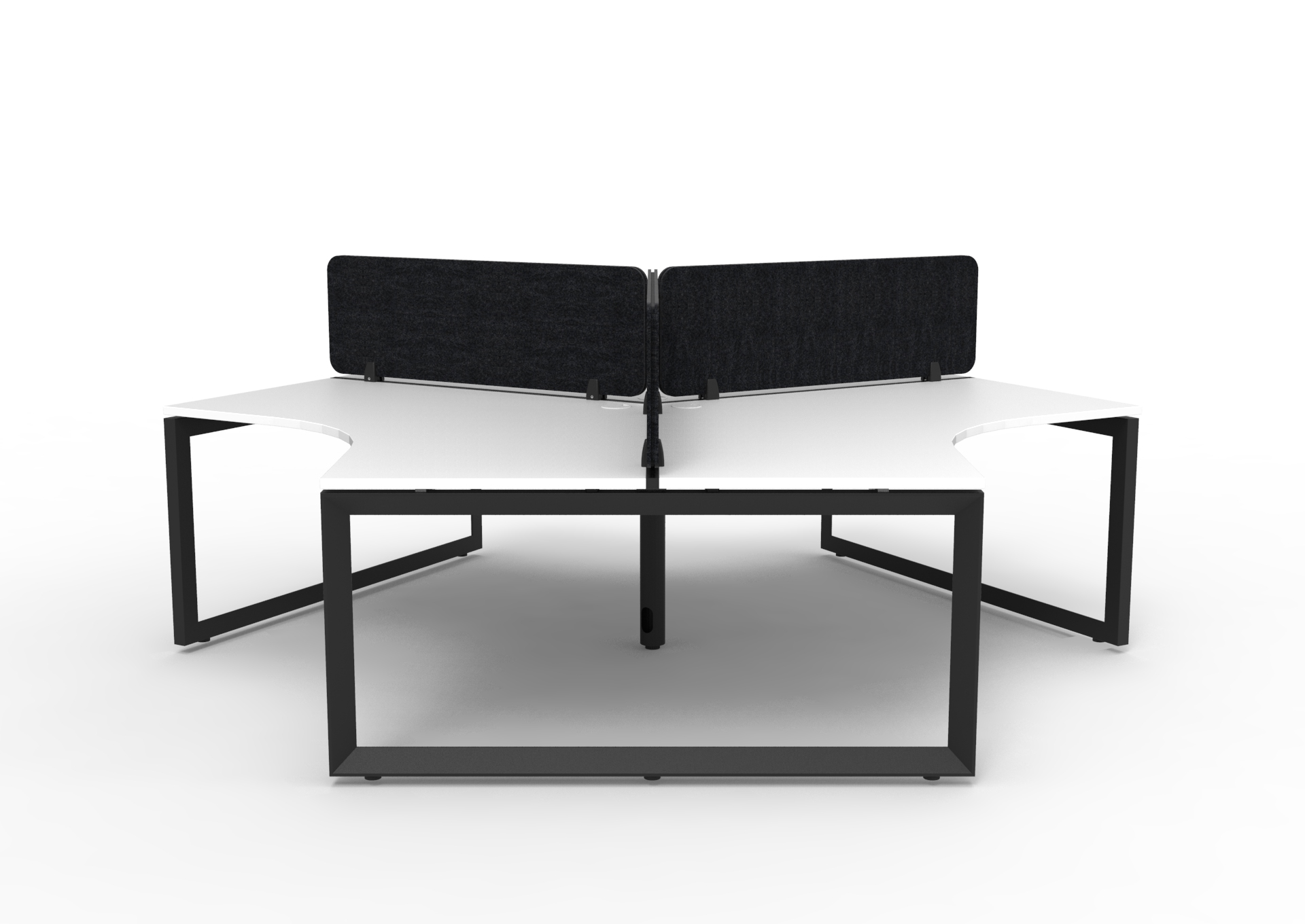 Rapidline Infinity 120° Workstation – Loop Leg | Natural White Top, Black Frame, Black Screen