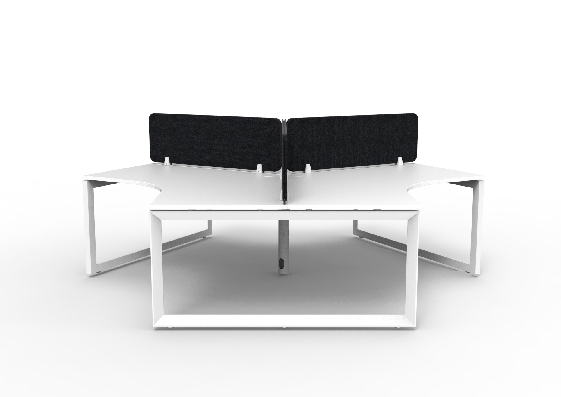 Rapidline Infinity 120° Workstation – Loop Leg | Natural White Top, Black PET Screen