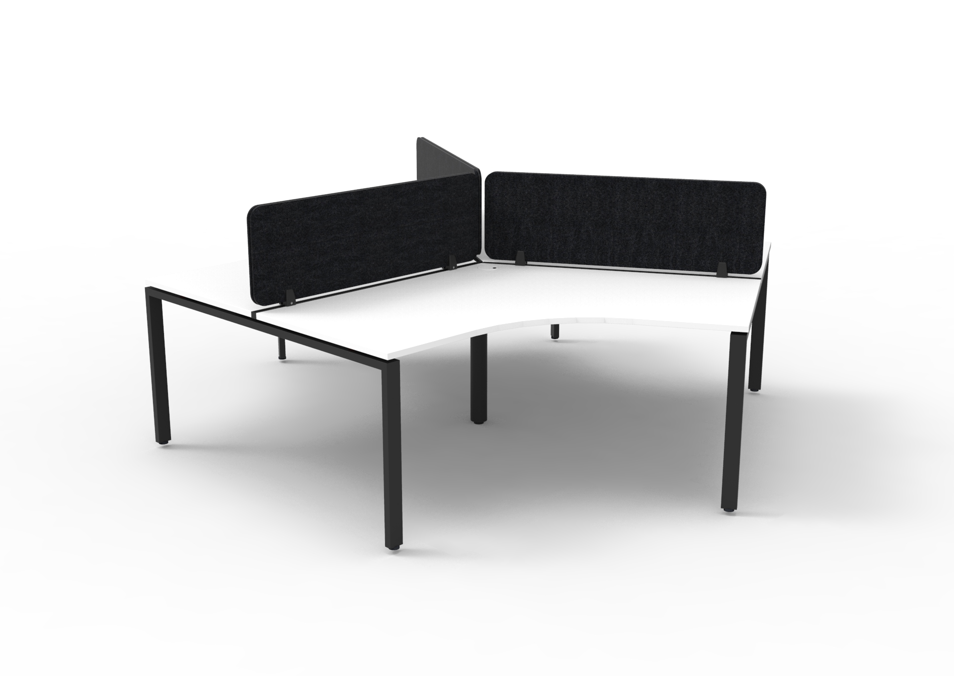 Rapidline Infinity 120° Workstation – Profile Leg | Natural White Top / Black Frame / Black Screen