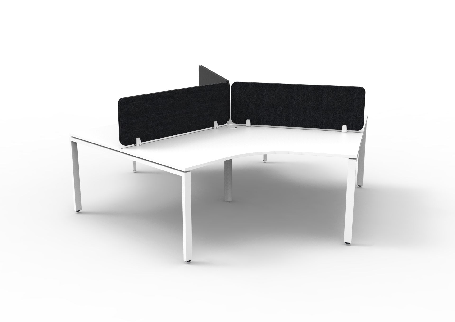 RAPIDLINE Infinity 120° Workstation – Profile Leg | Natural White Top, Black PET Screen