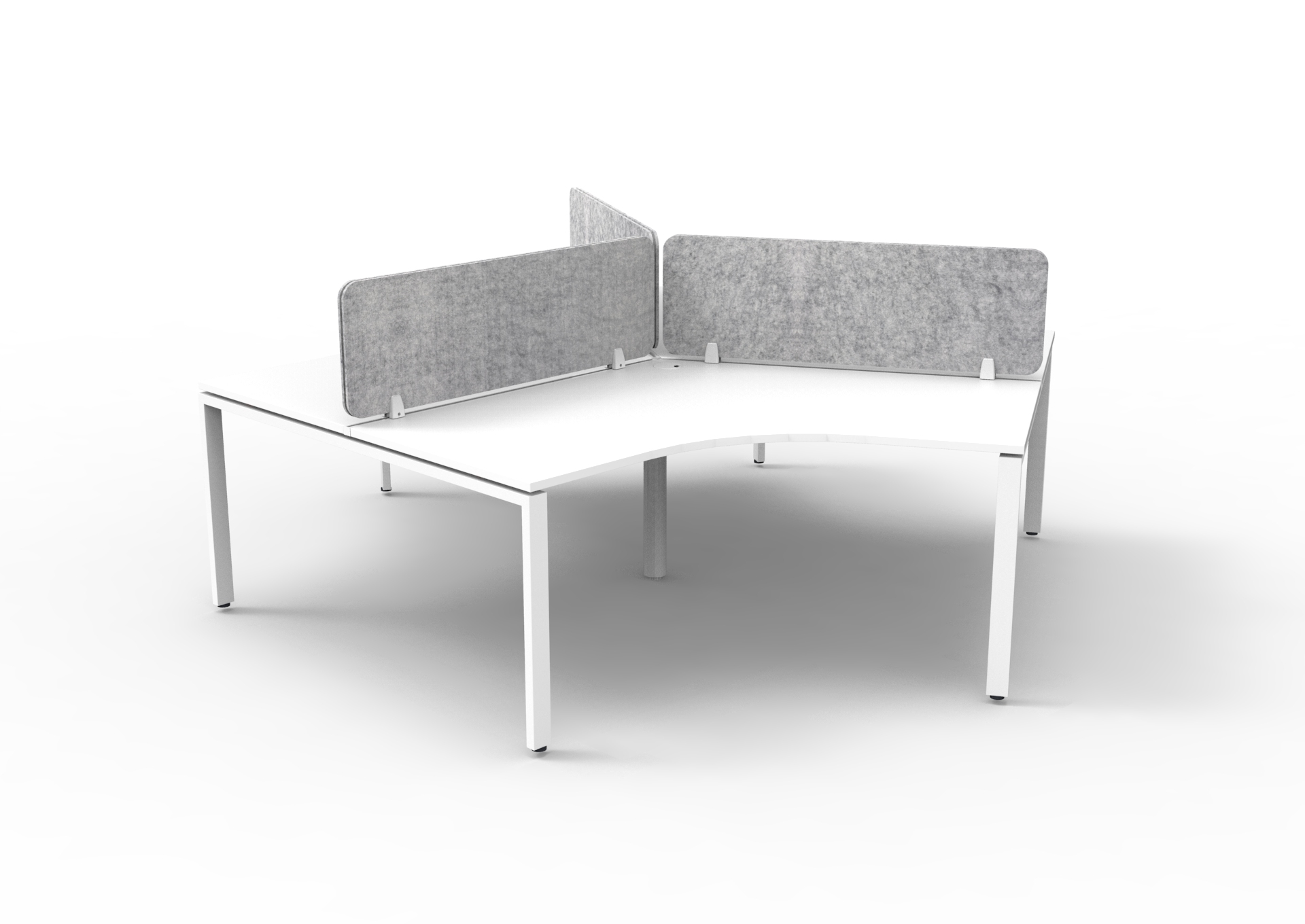 RAPIDLINE Infinity 120° Workstation – Profile Leg | Natural White Top, Grey Marble PET Screen