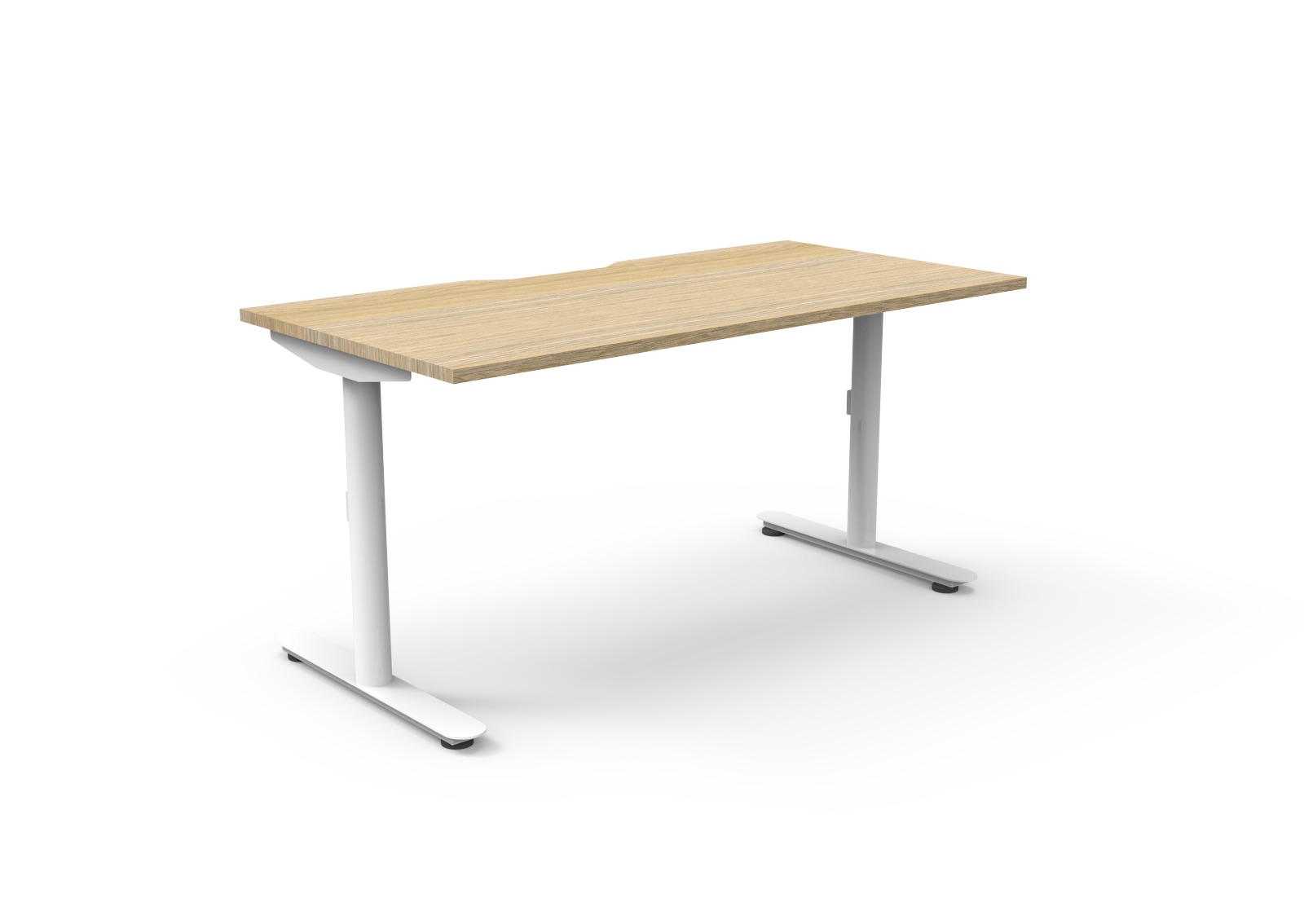 Rapidline Halo Static Desk – 1500 x 750mm | Natural Oak Top, White Satin Frame