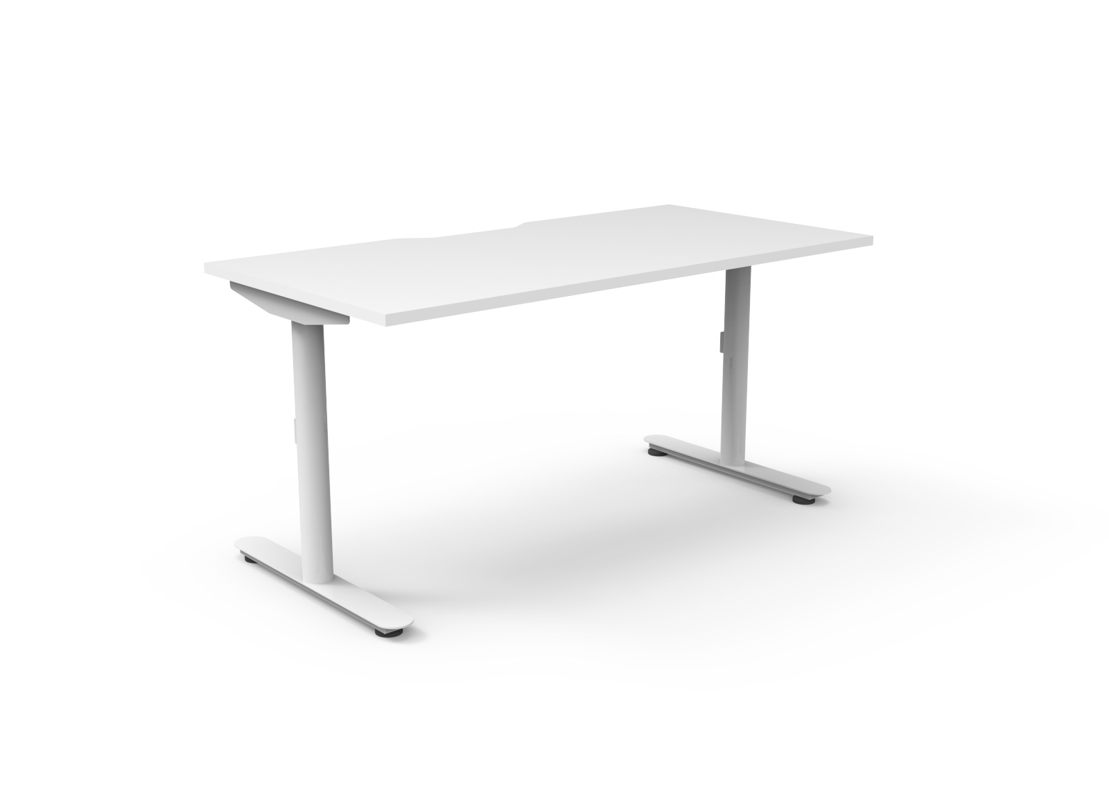 Rapidline Halo Static Single Sided Desk – 1500mm W x 750mm D | Natural White Top & White Satin Frame