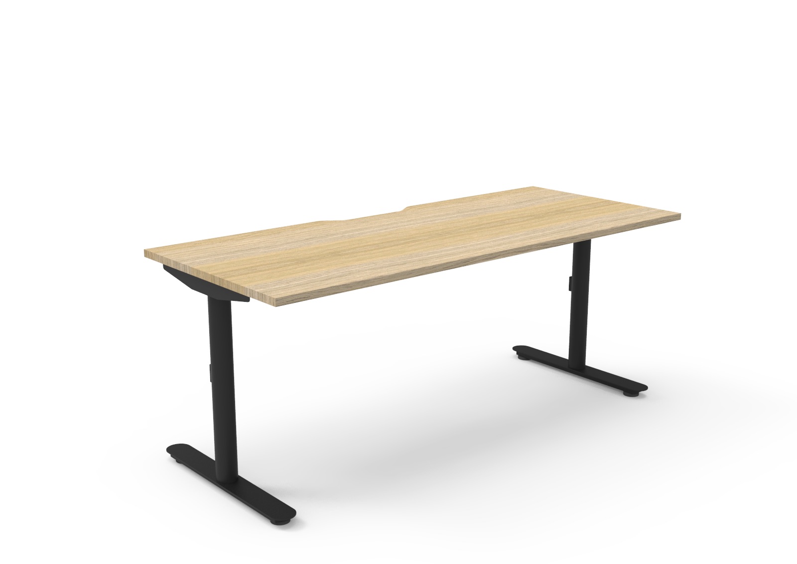 Rapidline Halo Static Desk – 1800mm x 750mm – Natural White Top, White Satin Frame