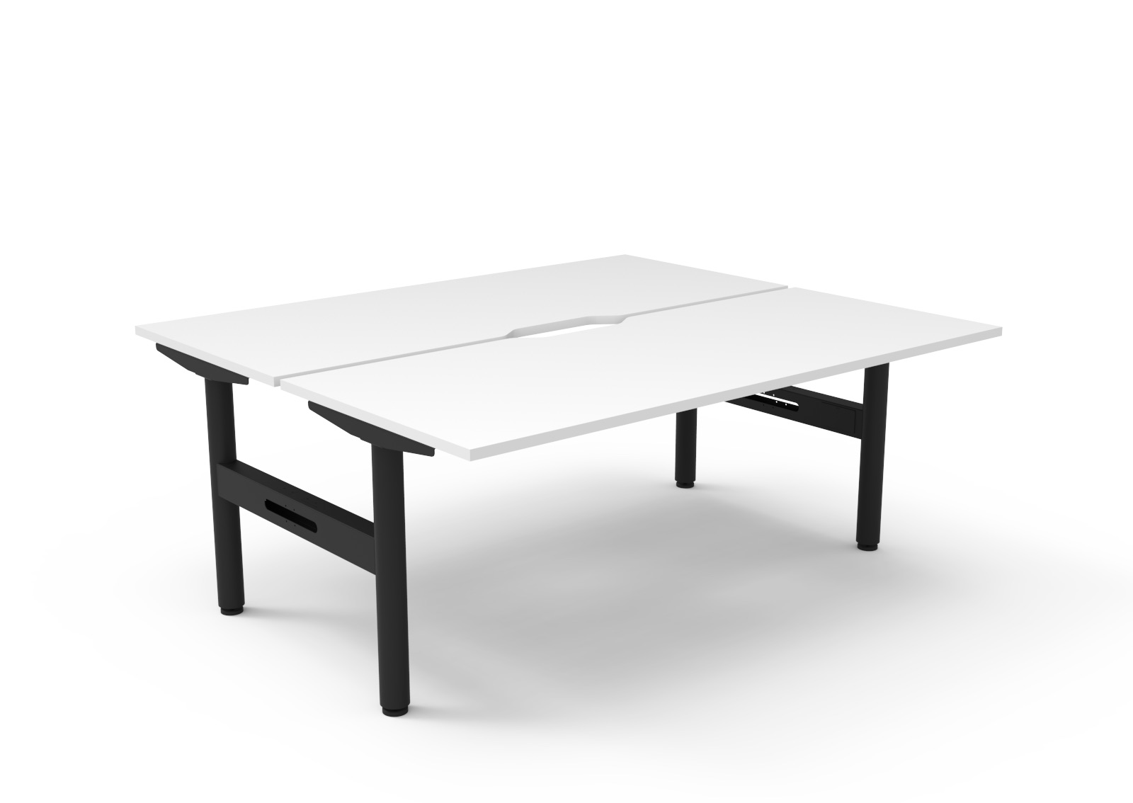 Rapidline Halo Static Back-to-Back Desk | 1800 x 750mm | Natural White Top, Black Satin Frame