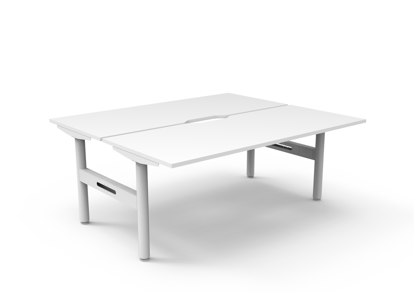 Rapidline Halo Static Back-to-Back Desk | 1800 x 750mm | Natural White Top, White Satin Frame