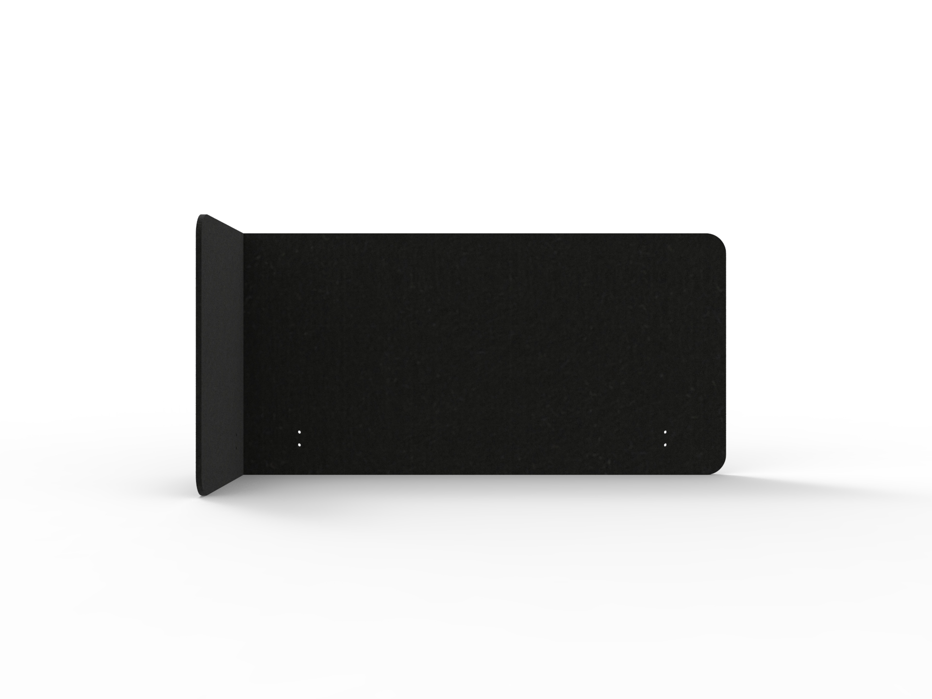 Acouline Quarter Screen – Single End Wrap, Left Return – Coal – 24mm Thick, 600mm H × 1600mm W (Fits 1200mm Worktop)