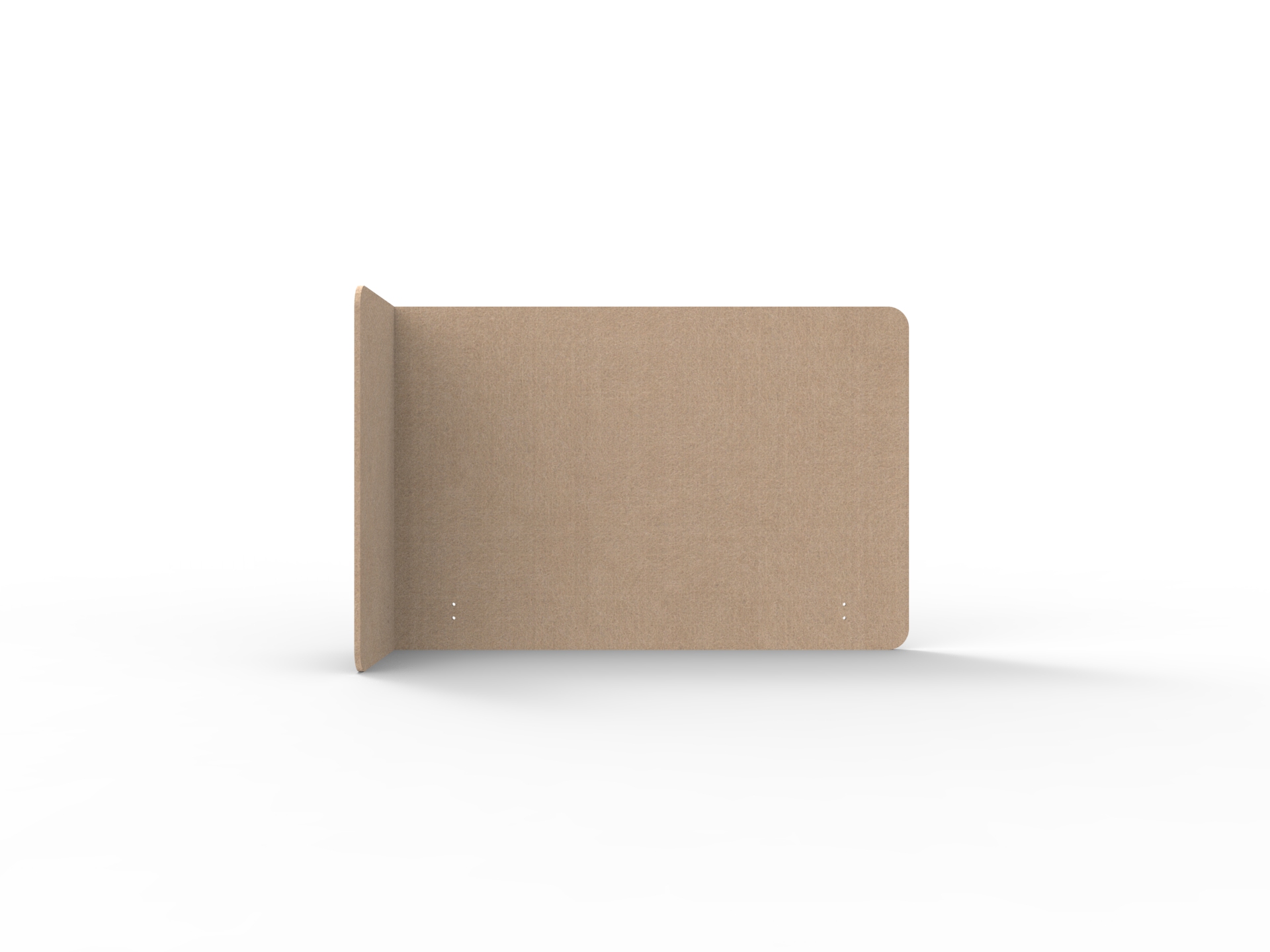 Acouline Quarter Screen – Single End Wrap, Left Return | Clay | 12mm | 800mm H | Suits 1200mm Worktop