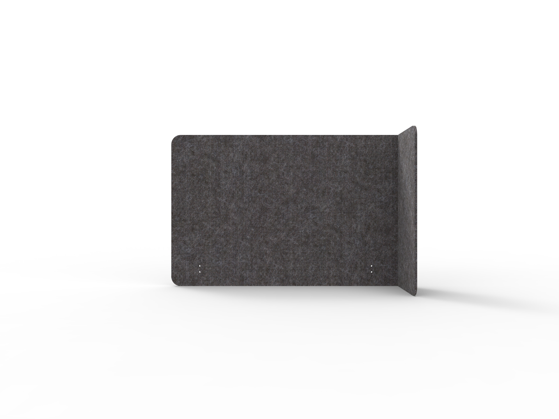 Rapidline Acouline Quarter Screen – Single End Wrap, Right Return | Char 040 | 12mm Thick | 800mm H × 1600mm W (Suits 1200mm Worktop)