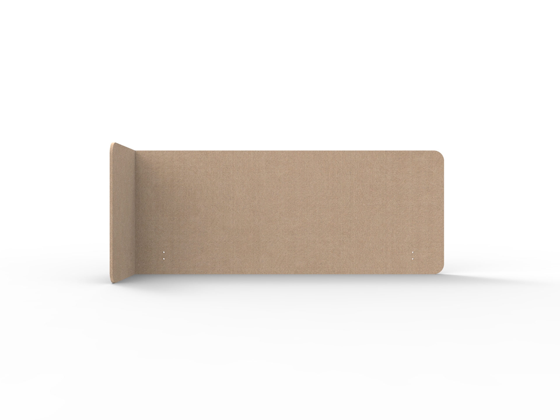 Acouline Quarter Screen – Single End Wrap Left Return | Clay | 24mm Thick | 600mm H | 1900mm Wide for 1500mm Worktop