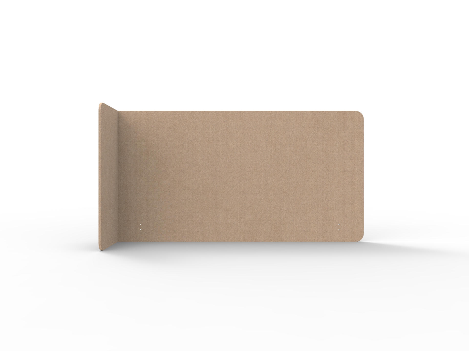 Acouline Quarter Screen – Single End Wrap, Left Return | Clay 370 | 12mm | 800mm H | Fits 1500mm Worktop