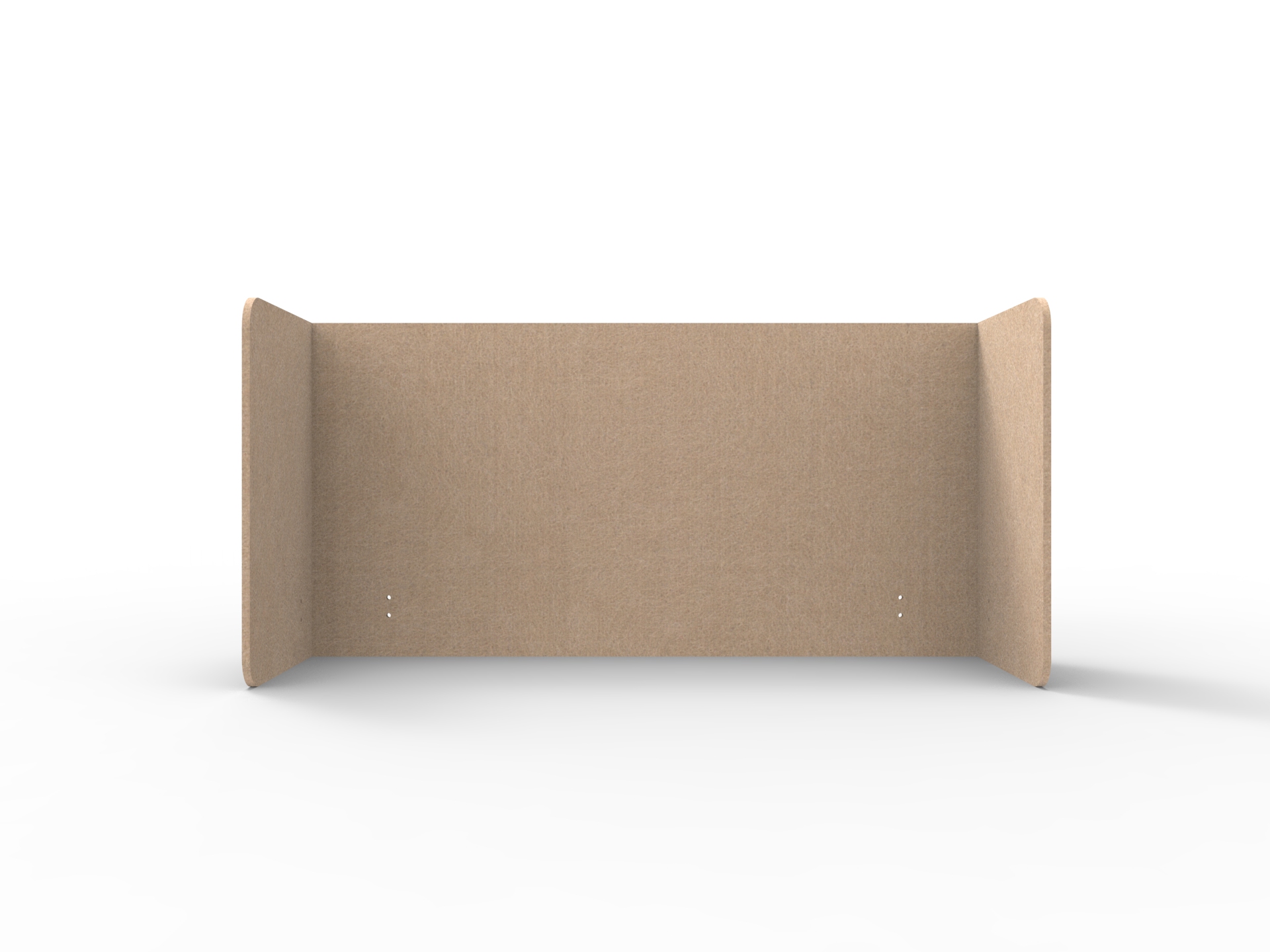 Rapidline Acouline Quarter Screen – Double End Wrap | Clay 370 | 600mm H × 2000mm W | 12mm Acoustic Panel for 1200mm Desktops