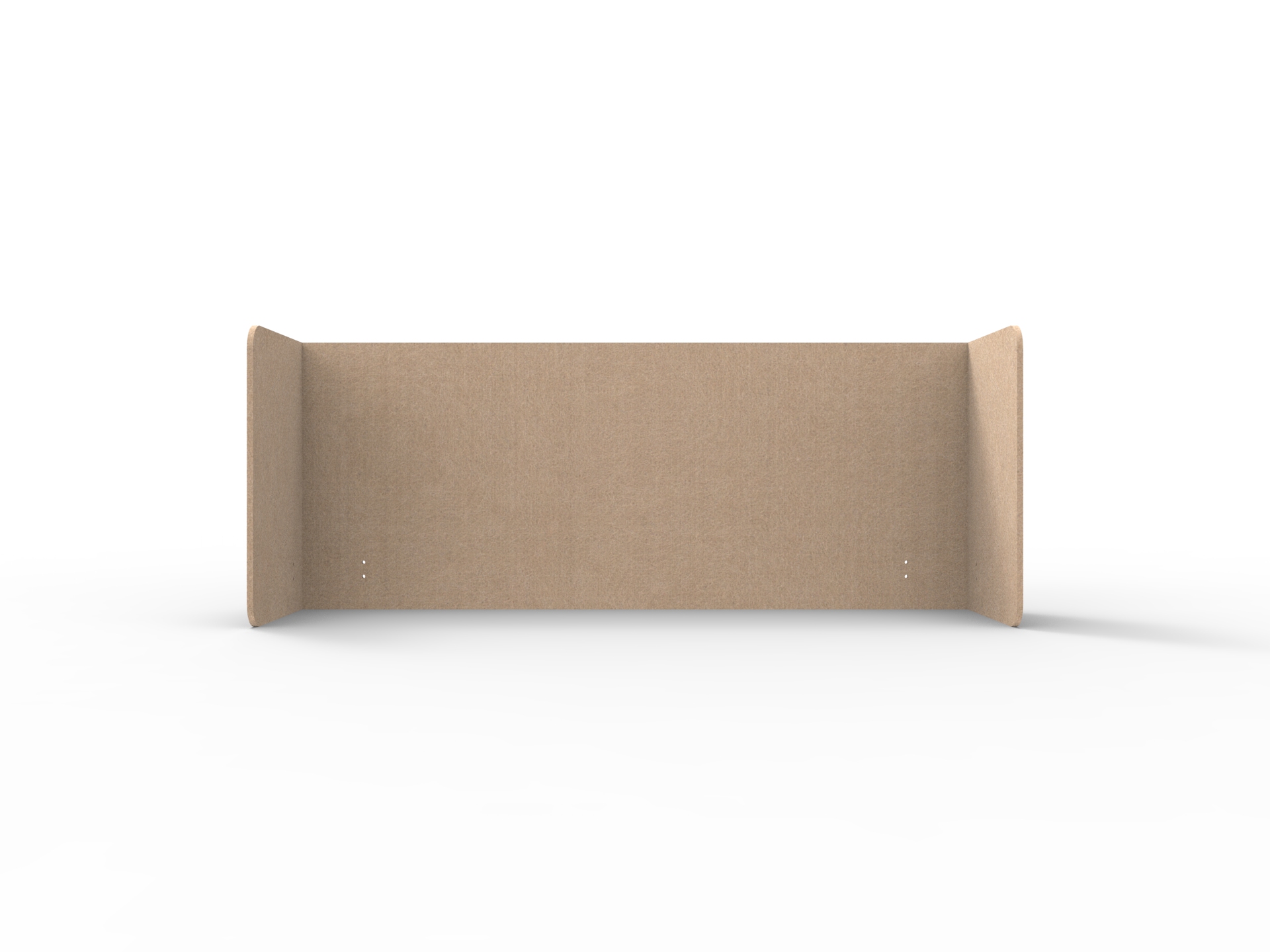 Rapidline Acouline Quarter Screen – Double End Wrap | Clay | 600mm H × 1500mm Worktop | 24mm Acoustic Panel