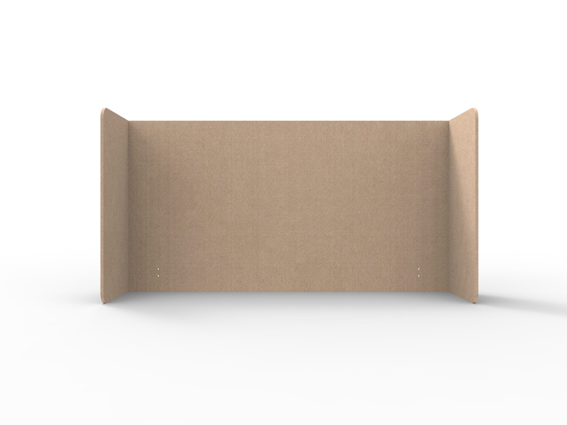 Acouline Double End Wrap Quarter Screen – Clay 370 | 800mm H x 24mm T | Suits 1500mm Desktops