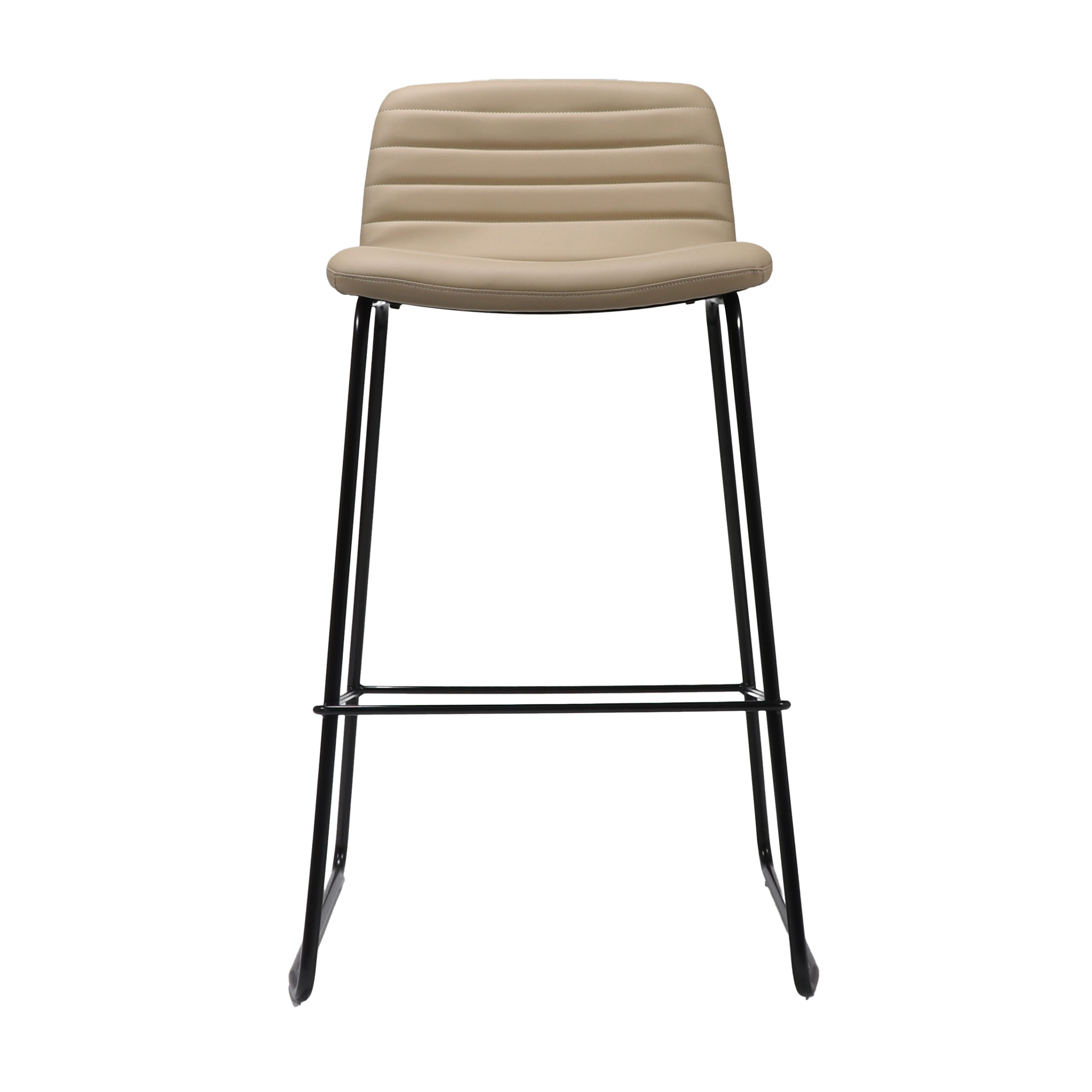 Rapidline Pixel Counter Stool 630H – Almond PU / Black Powdercoated Frame