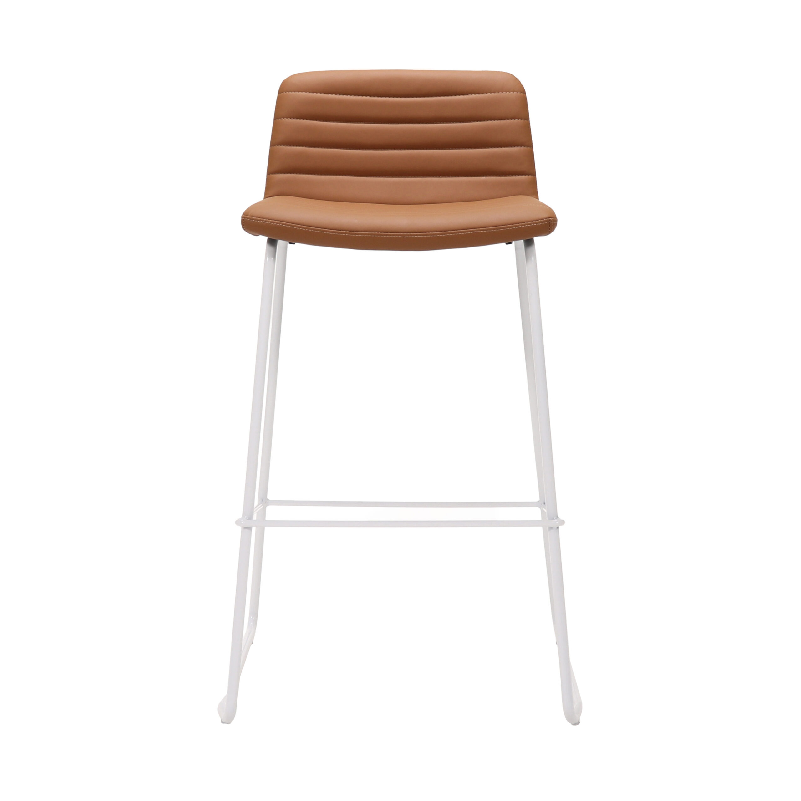 Rapidline Pixel Counter Stool 630H – Amber PU Seat, White Powder Coat Base