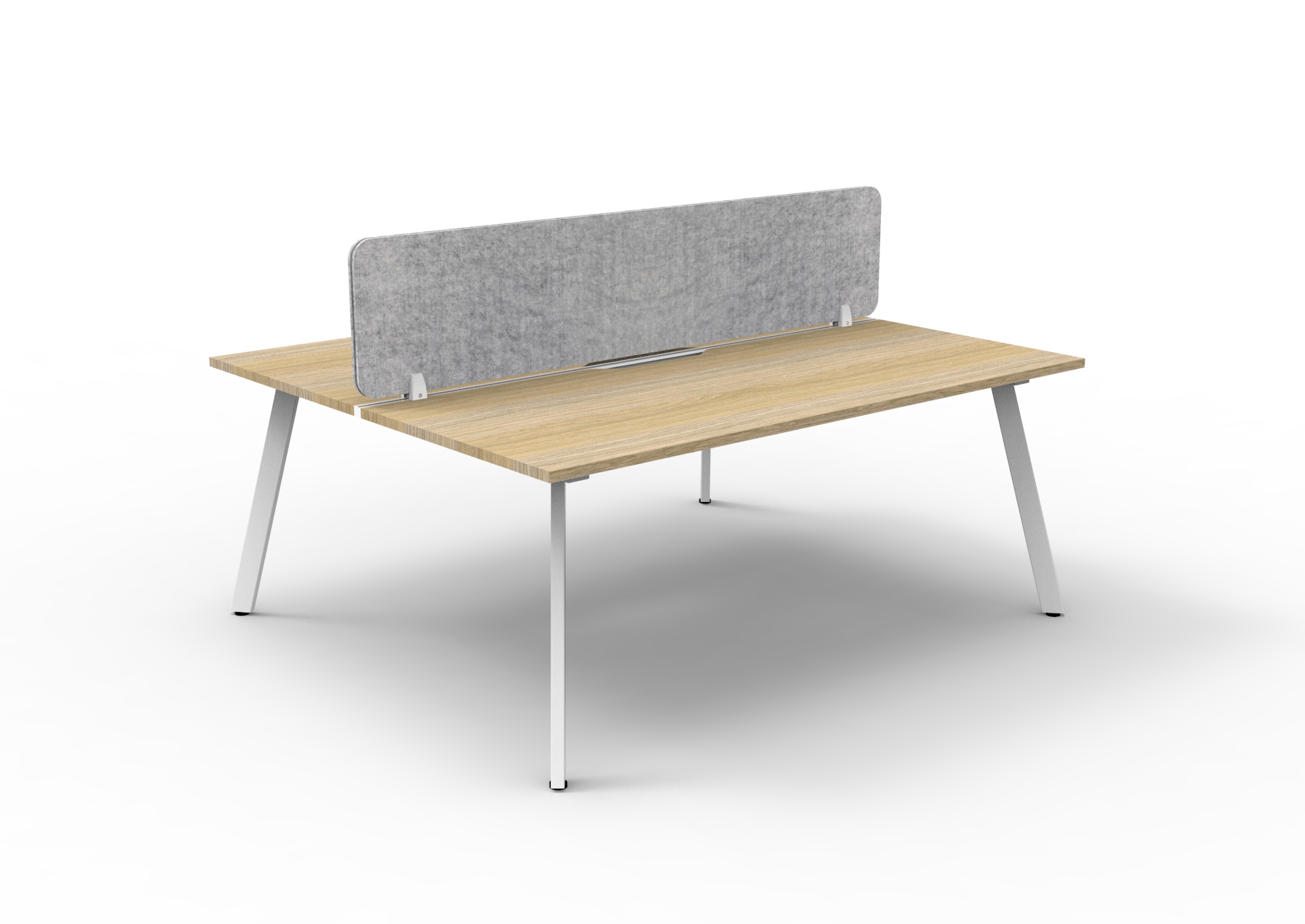 Rapidline Eternity Back-to-Back Desk Pod of 2 | 1200 x 750mm | Natural Oak Top, White Satin Base, Marble Grey Screen
