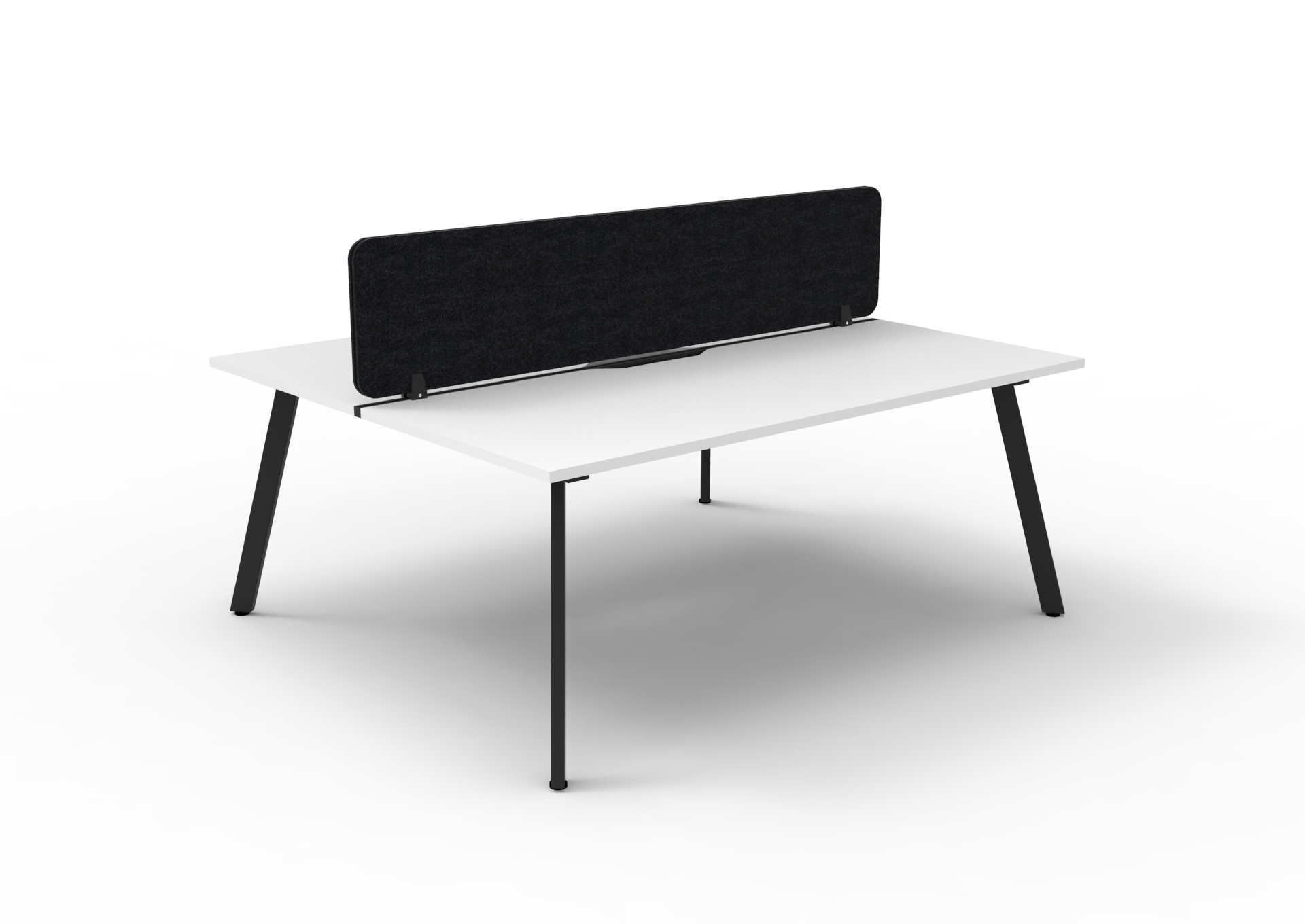 Rapidline Eternity Back-to-Back Desk Pod of 2 | 1200 x 750mm | Natural White Top, Black Satin Base, Black Screen