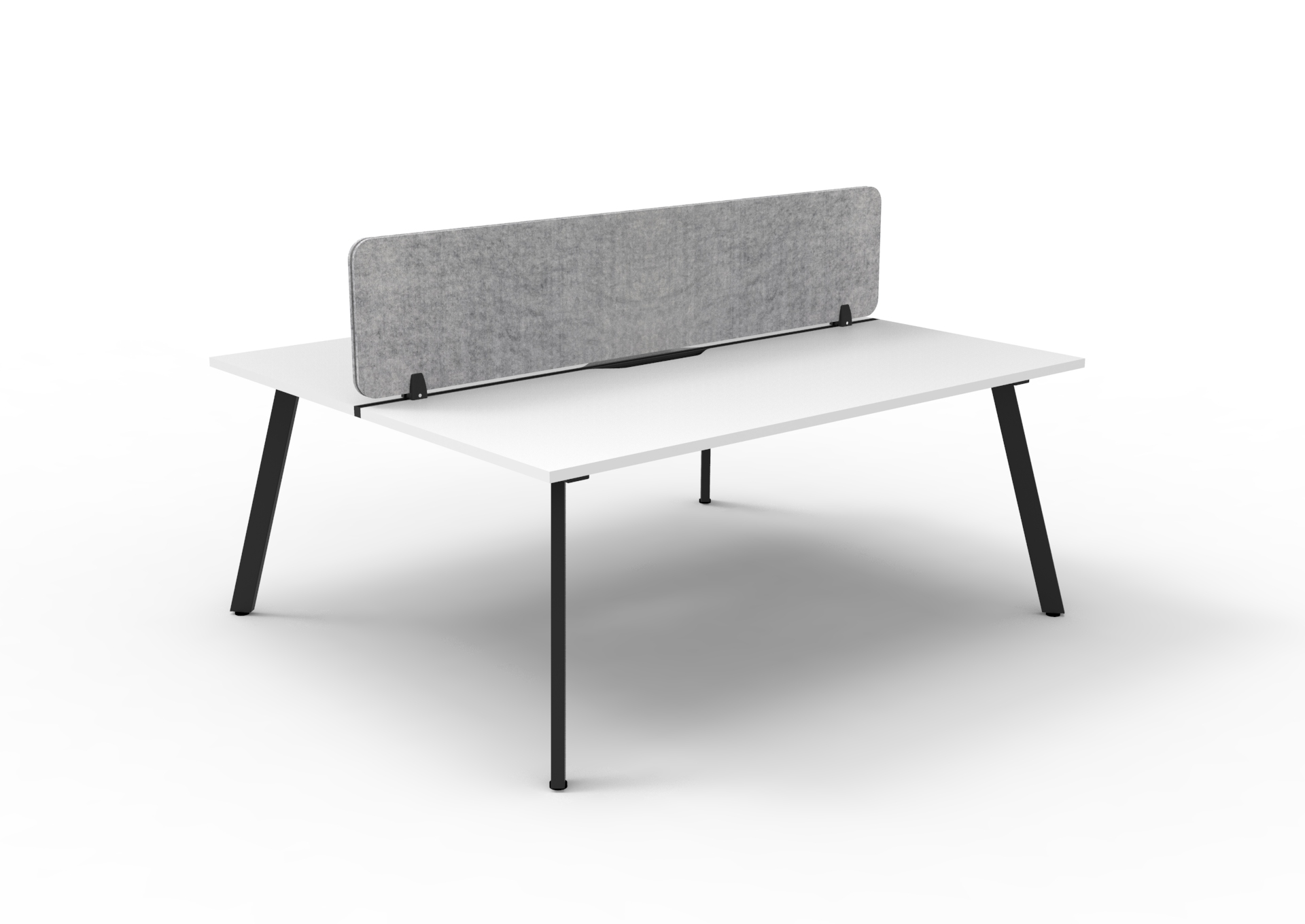 Rapidline Eternity Back-to-Back Desk Pod of 2 | 1200 x 750mm | Natural White Top, Black Satin Base, Marble Grey Screen