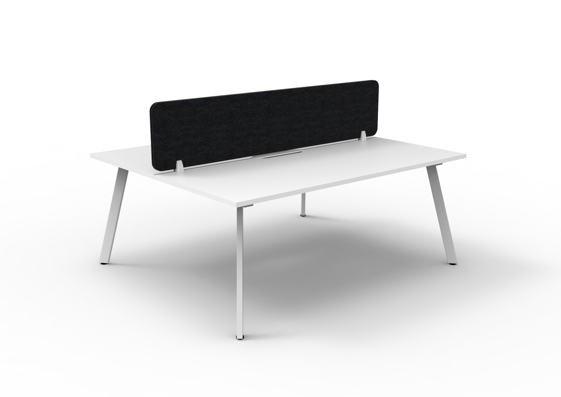 Rapidline Eternity Back-to-Back Desk Pod of 2 | 1200 x 750mm | Natural White Top, White Satin Base, Black Screen