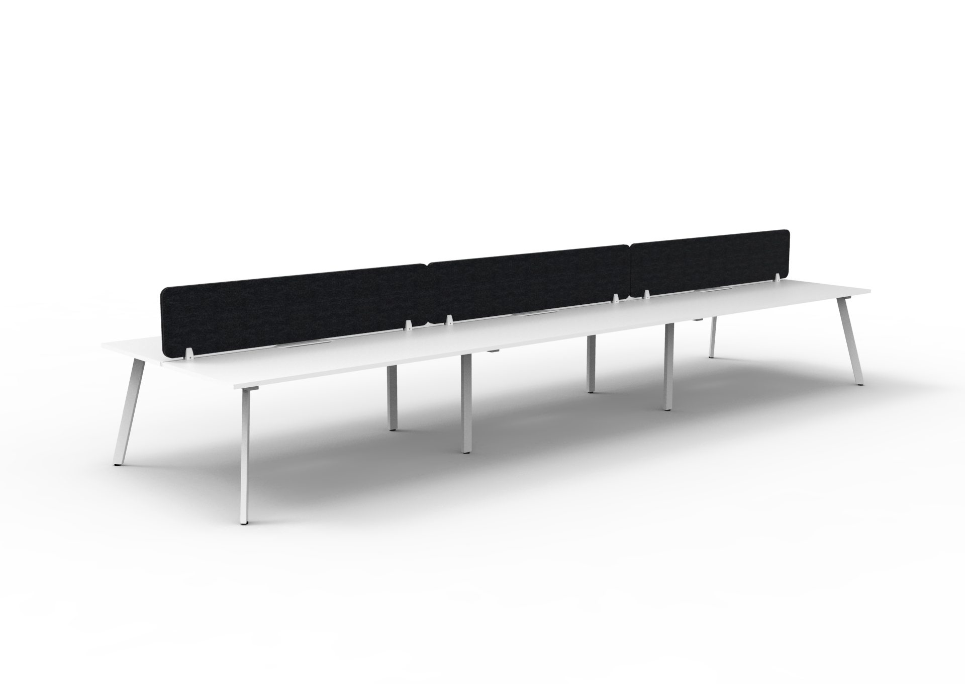 RAPIDLINE Eternity Back-to-Back Workstation | POD of 6 | 1800mm W x 750mm D | White Top, White Base, Black Screen