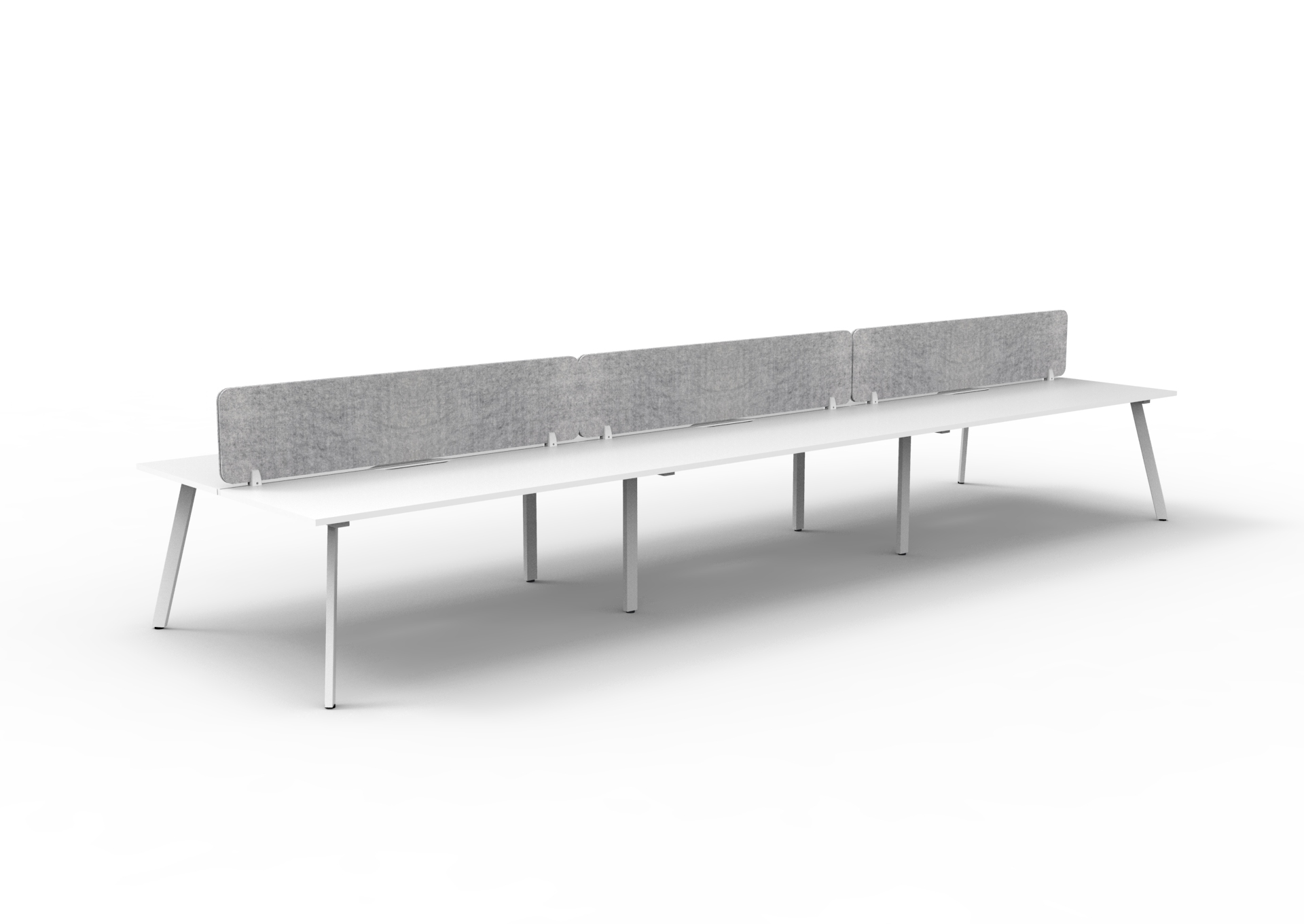 RAPIDLINE Eternity Back-to-Back Workstation | POD of 6 | 1800mm W x 750mm D | White Top, White Base, Marble Grey Screen