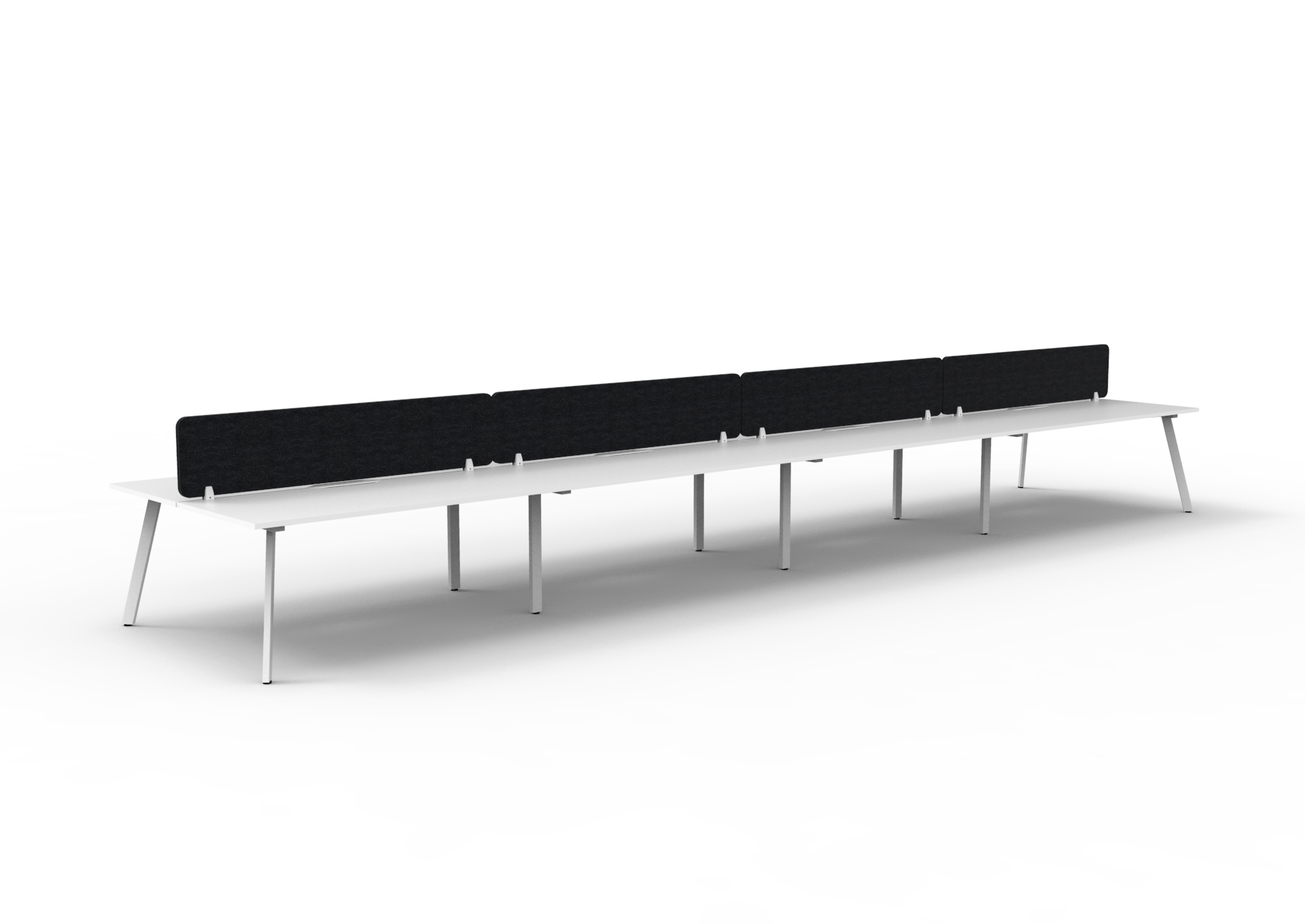 Rapidline Eternity Back-to-Back Workstation | 8-Pod | 1200×750mm | White Top, White Base, Black Screen