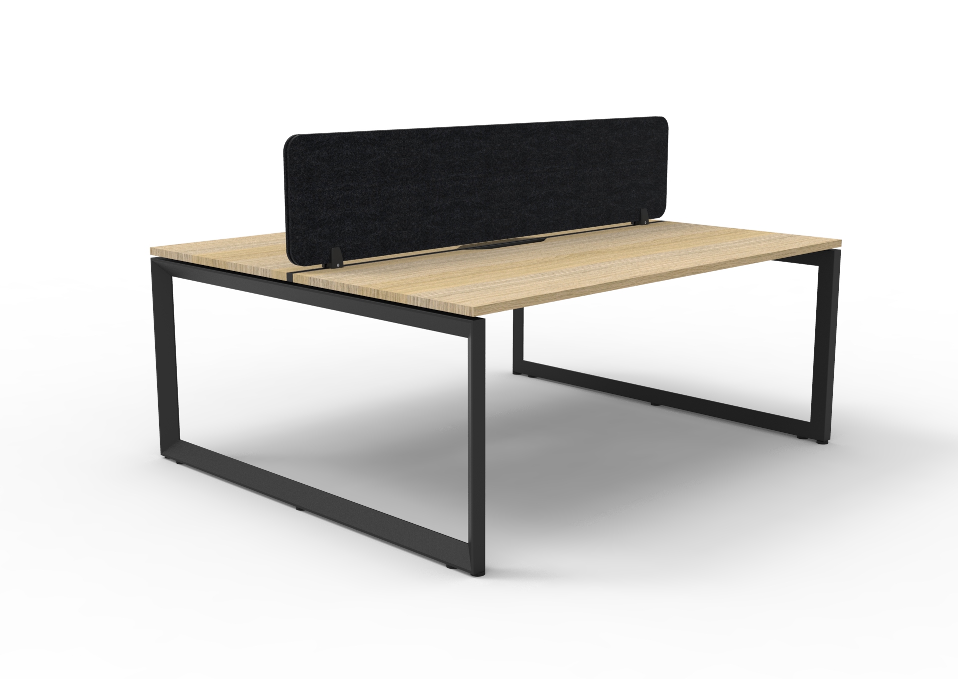 Rapidline Infinity Back-to-Back Workstation | 1500mm x 750mm | Natural Oak Top, Black Satin Base, Black PET Screen