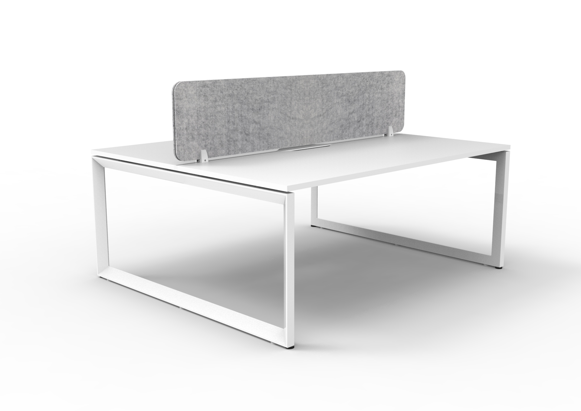Rapidline Infinity Back-to-Back Workstation | 1200mm x 750mm | Natural White Top, White Satin Base, Marble Grey PET Screen