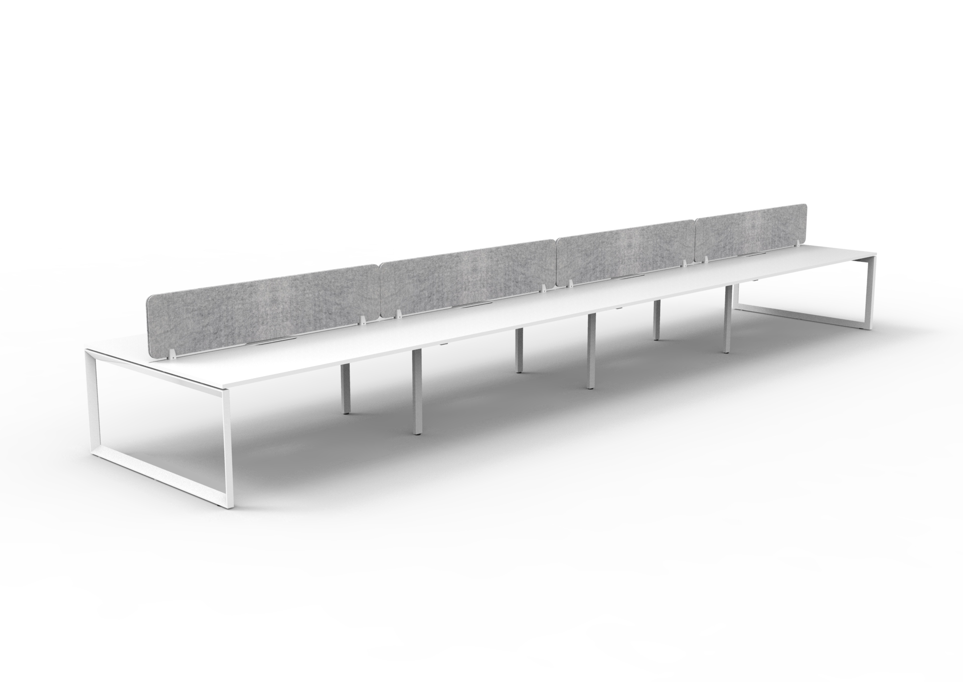 Rapidline Infinity 8-Pod Back-to-Back Workstation | 1200 x 750mm | Natural White Top & Base | Marble Grey PET Screen