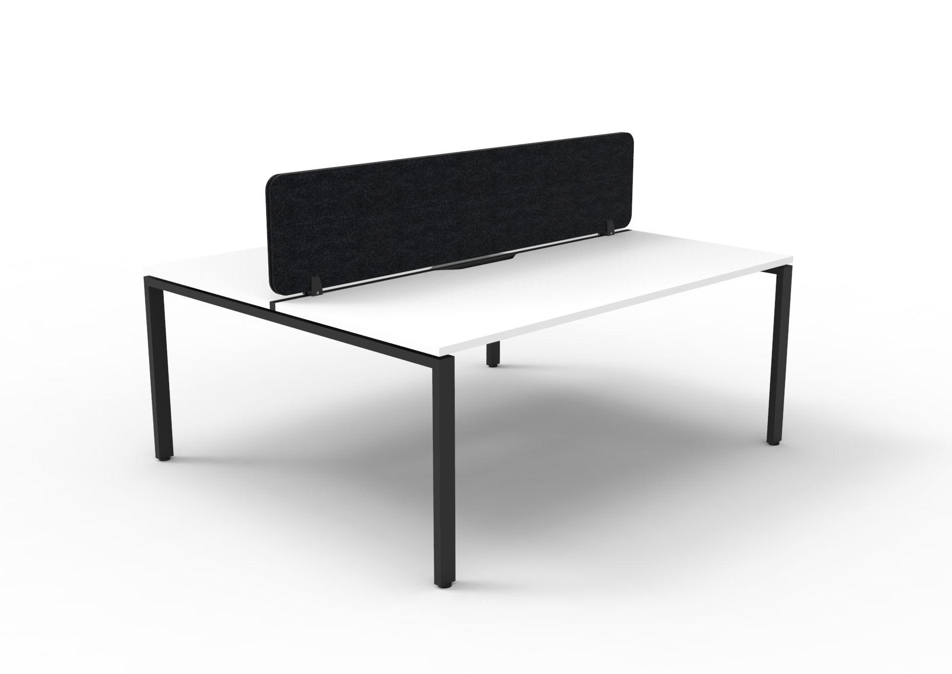 Rapidline Infinity Back-to-Back Workstation | 1200W x 750D | Natural White Top, Black Satin Base, Black PET Screen