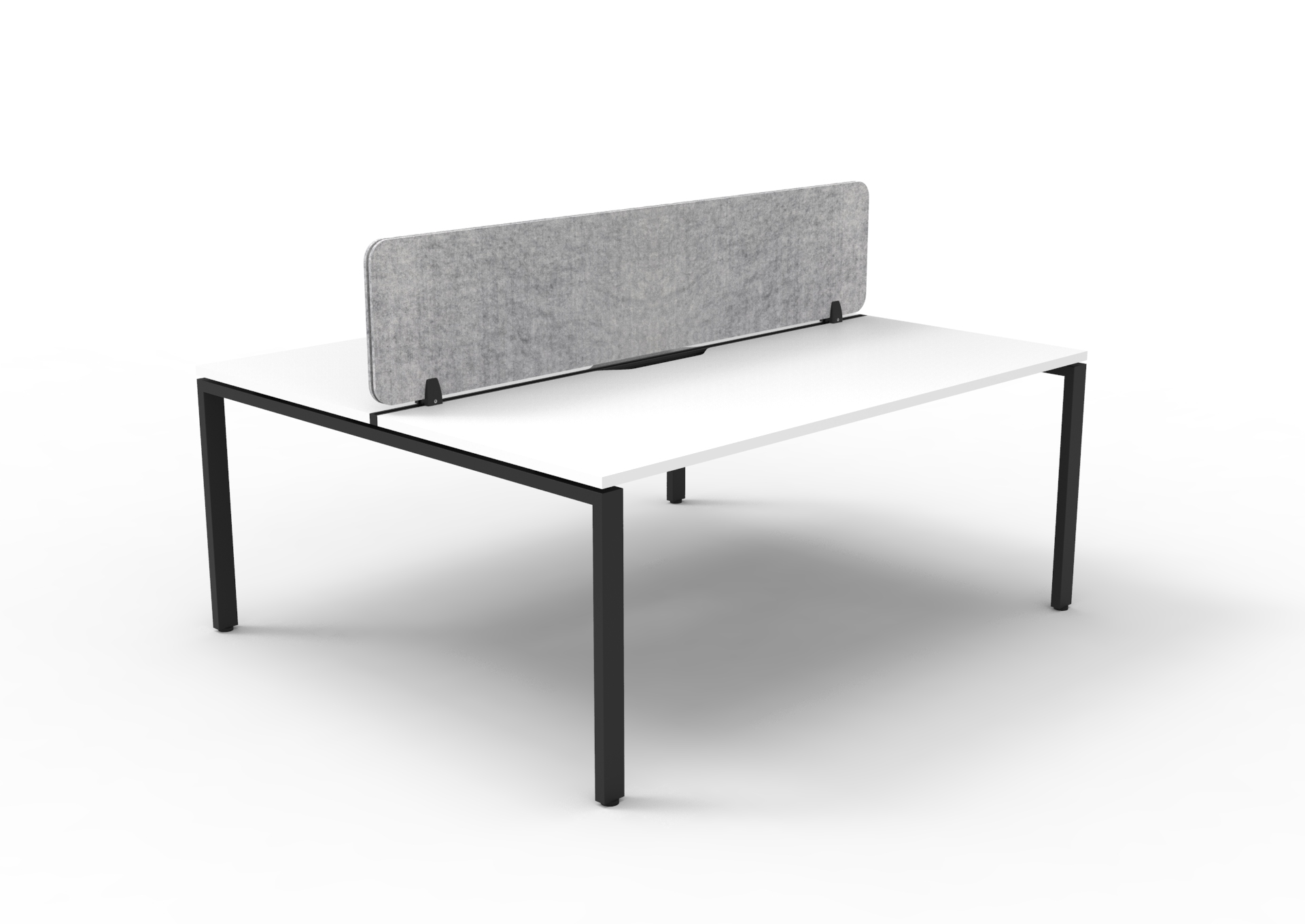 Rapidline Infinity Back-to-Back Workstation | 1200W x 750D | Natural White Top, Black Satin Base, Marble Grey PET Screen
