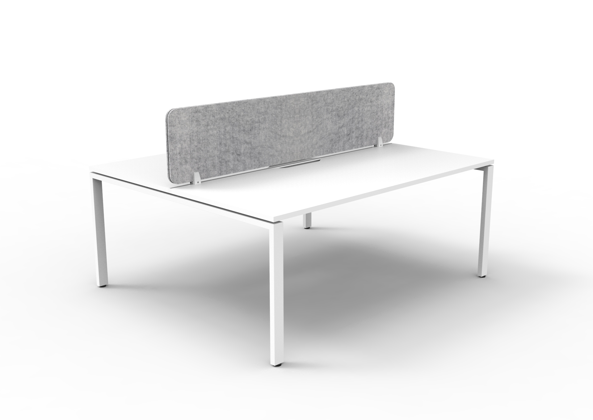 Rapidline Infinity 2-Person Back-to-Back Workstation | 1800 x 750mm | Natural White Top, White Satin Base, Marble Grey PET Screen