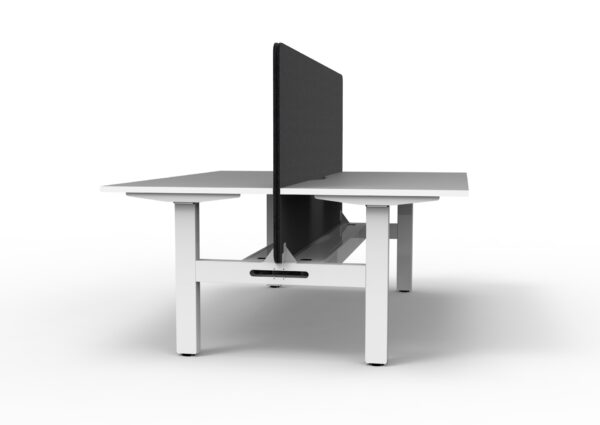 Boost  Static Back to Back Workstation with Screen and Cable Tray - Image 2