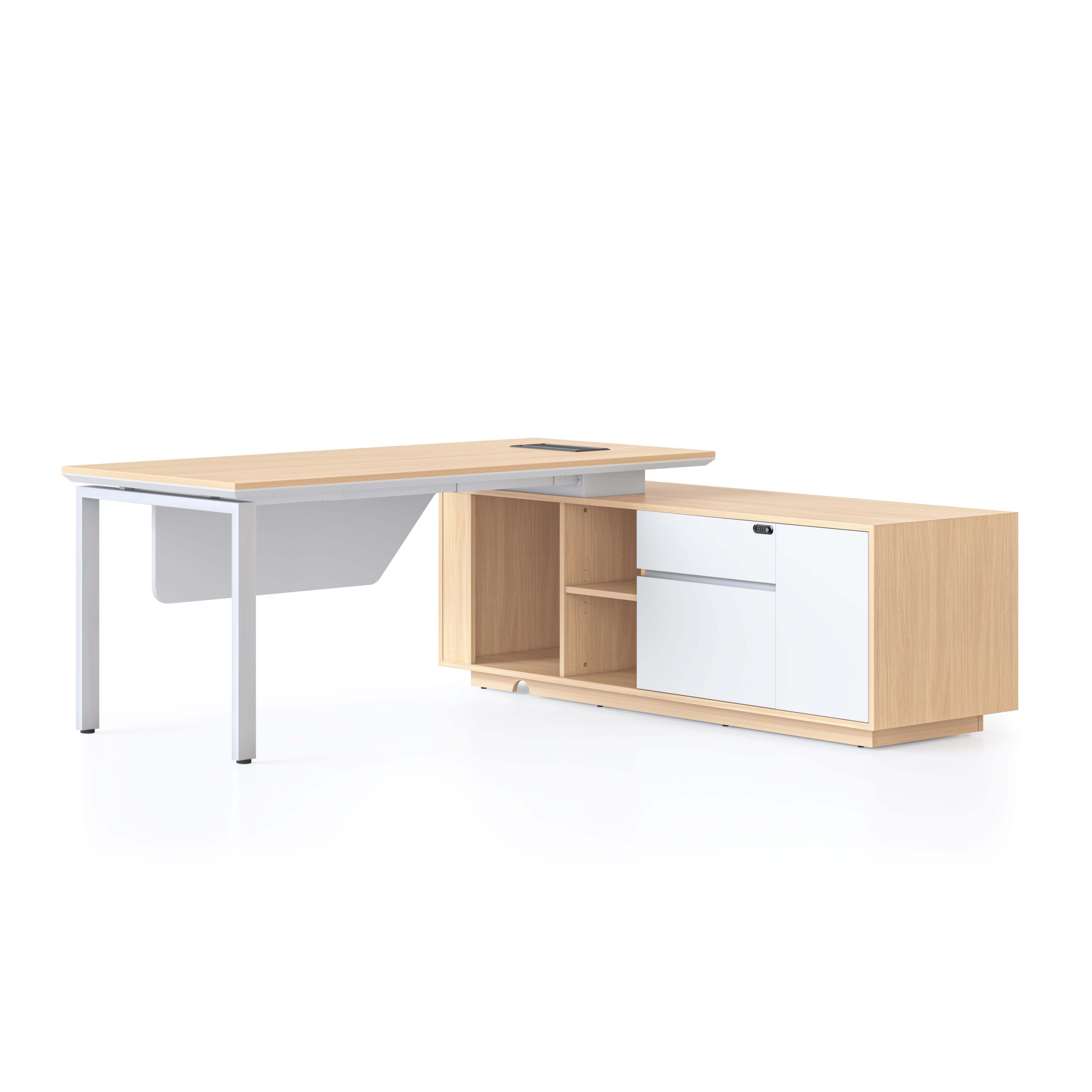 CASA Executive Desk & Side Cabinet | Rapidline | Left or Right Config, Lockable Storage, Cable Management