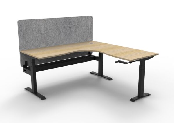 Boost Crank Corner Workstation with Screen and Cable Tray
