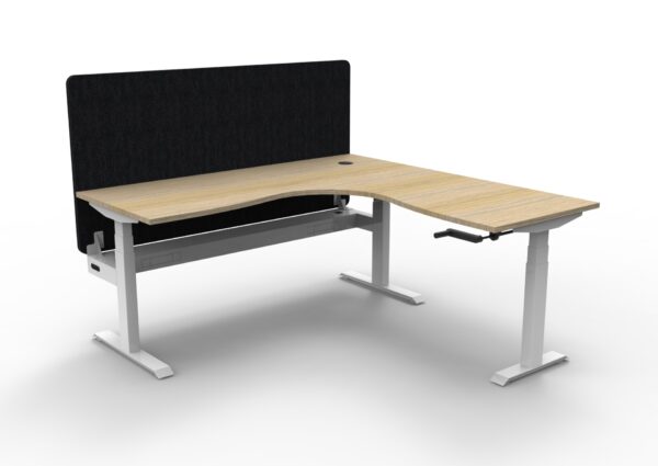 Boost Crank Corner Workstation with Screen and Cable Tray