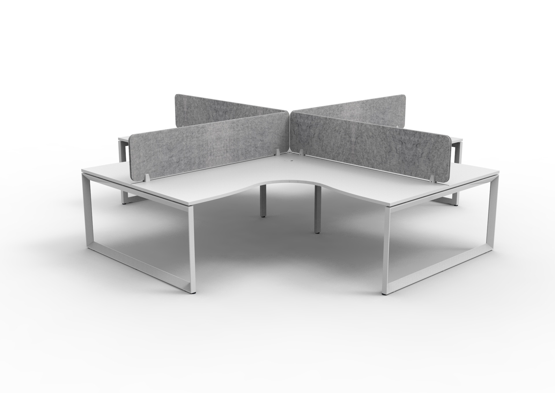 Rapidline Infinity Pod of 4 – 1800×1500mm – White Top, White Base, Marble Grey Screens