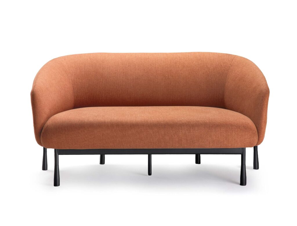 RAPIDLINE Cosmos 2-Seater Lounge | Rust Upholstery | Black Powder-Coated Frame