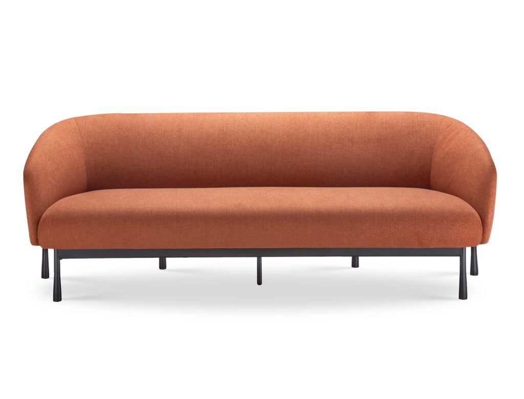 Rapidline Cosmos 3 Seater Lounge | Rust | Black Powder-Coated Frame | CA117 Fire-Resistant Foam