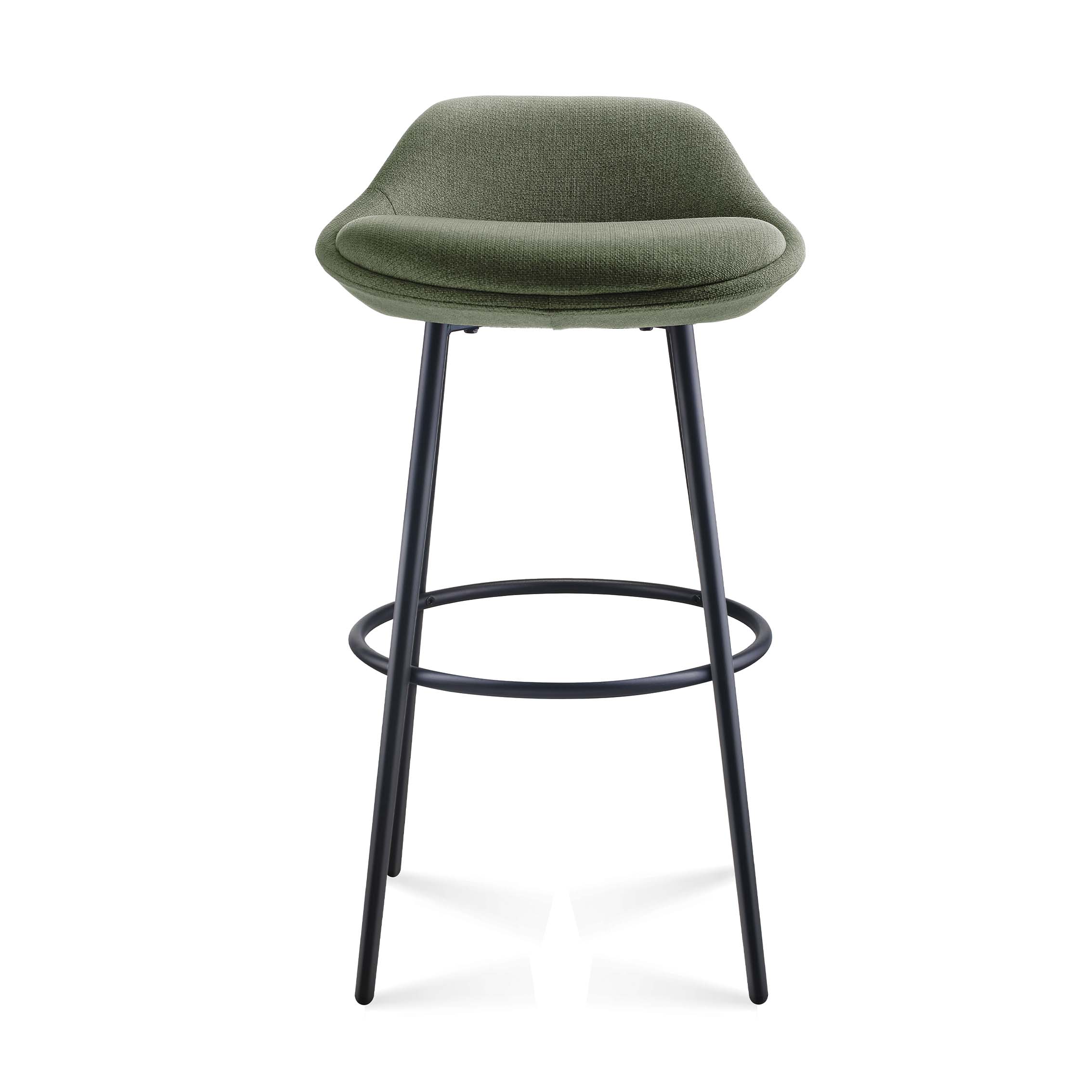 RAPIDLINE Eros Bar Stool – Olive Fabric | Foot Rest & Lena Upholstery
