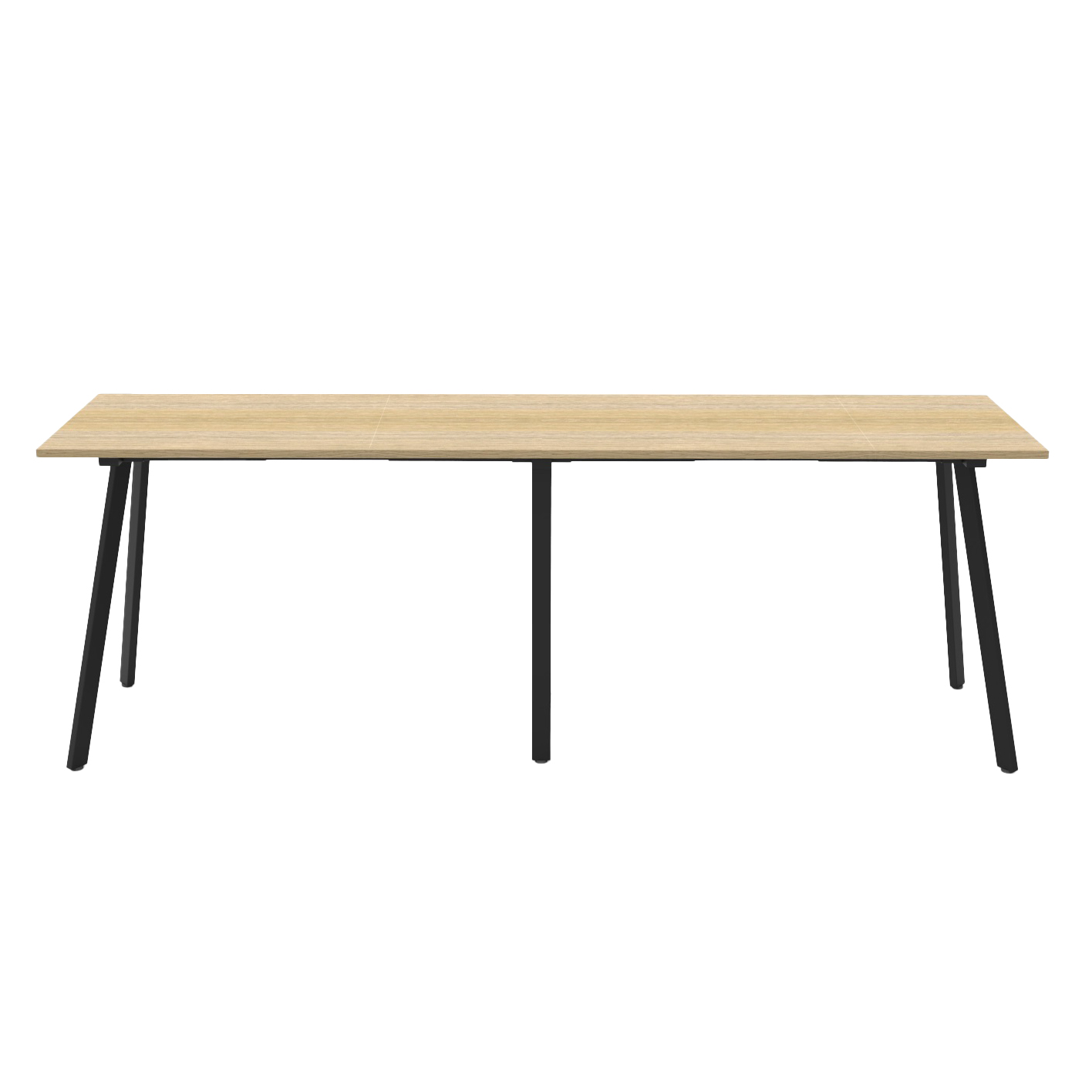 Rapidline Eternity High Bar Table – 3000mm W x 750mm D x 1050mm H | Natural Oak Top, Black Satin Base