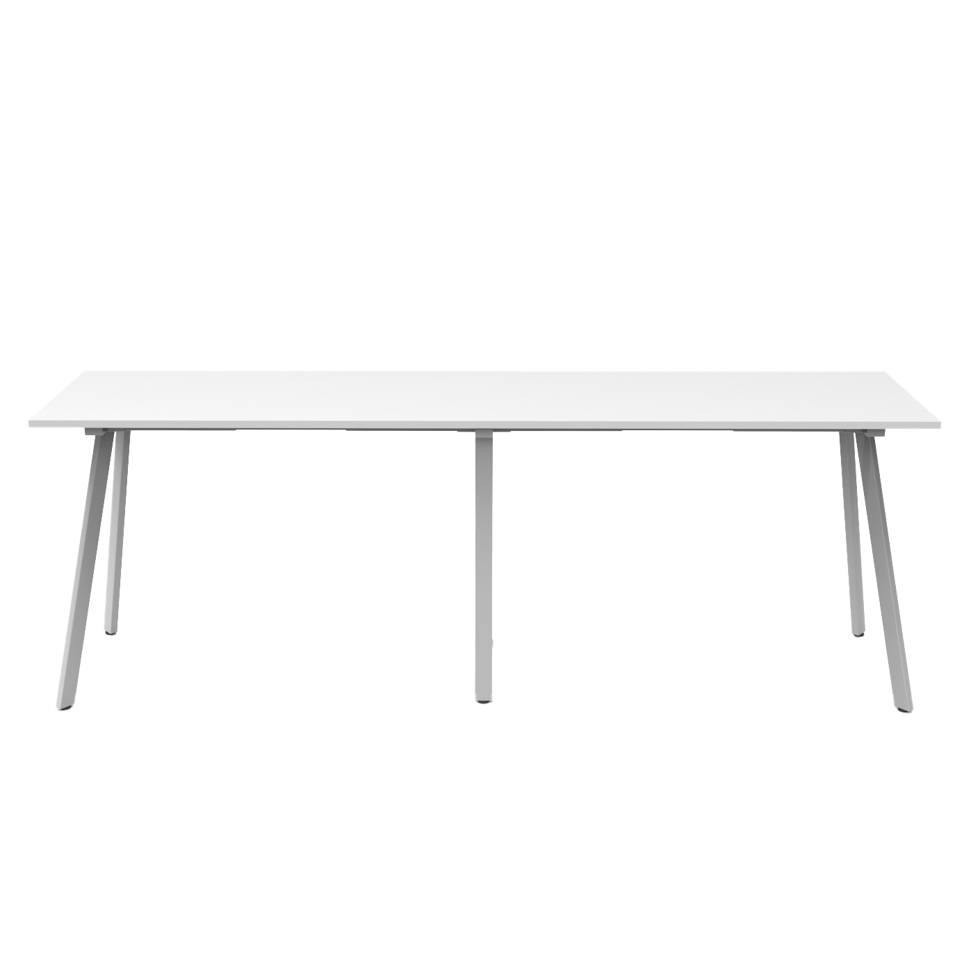 Rapidline Eternity High Bar Table – 3000mm W x 750mm D x 1050mm H – Natural White Top, White Satin Base