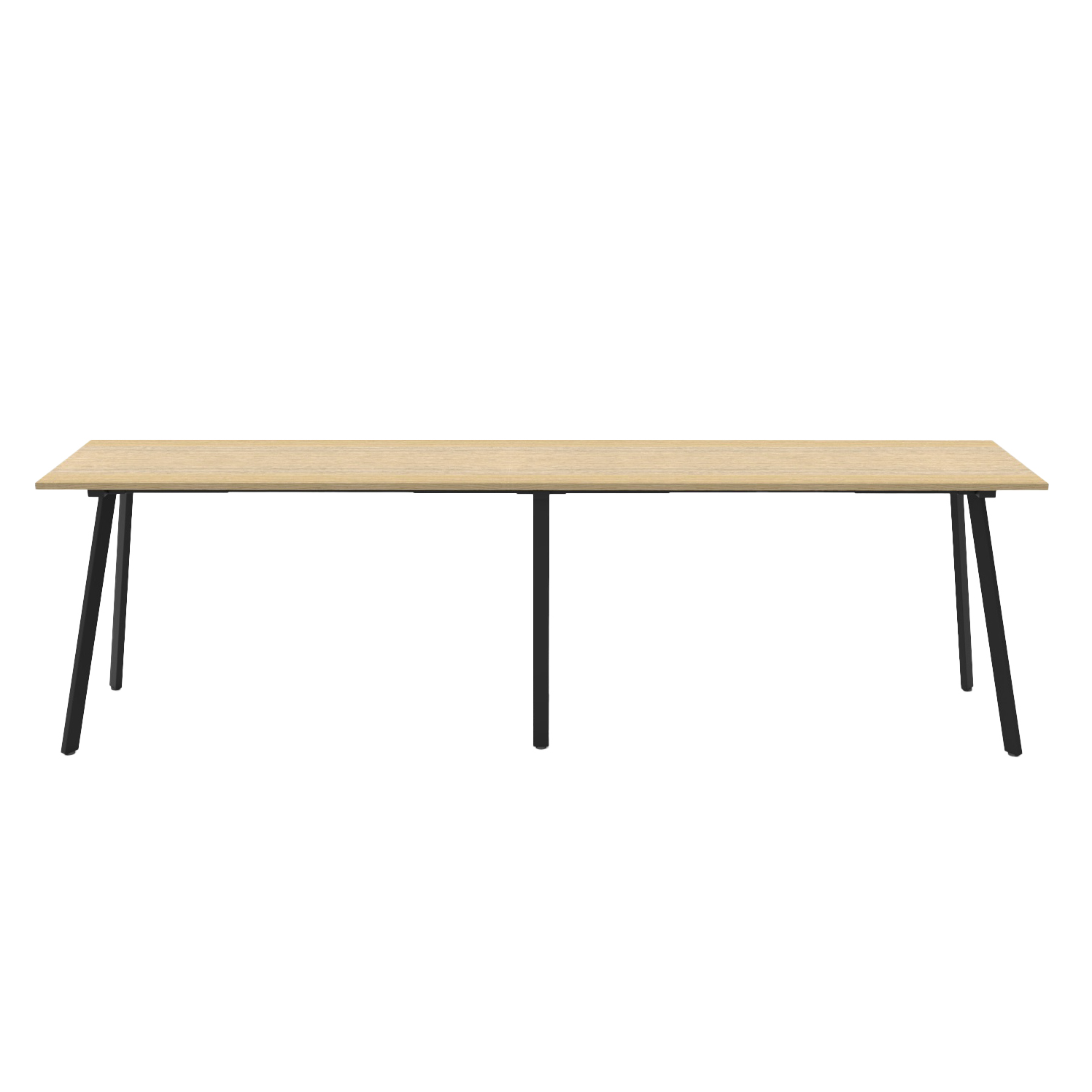 Rapidline Eternity High Bar Table – 3600mm W x 750mm D x 1050mm H – Natural Oak Top, Black Satin Base