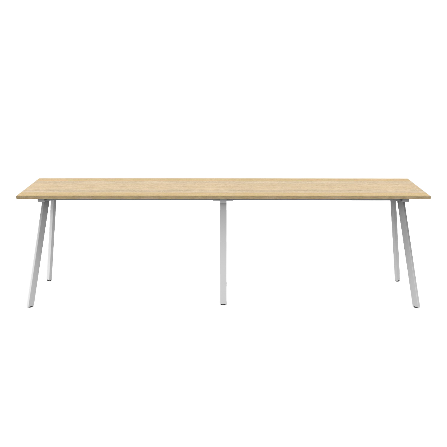 Rapidline Eternity High Bar Table – 3600 x 750 x 1050mm, Natural Oak Top & White Satin Base
