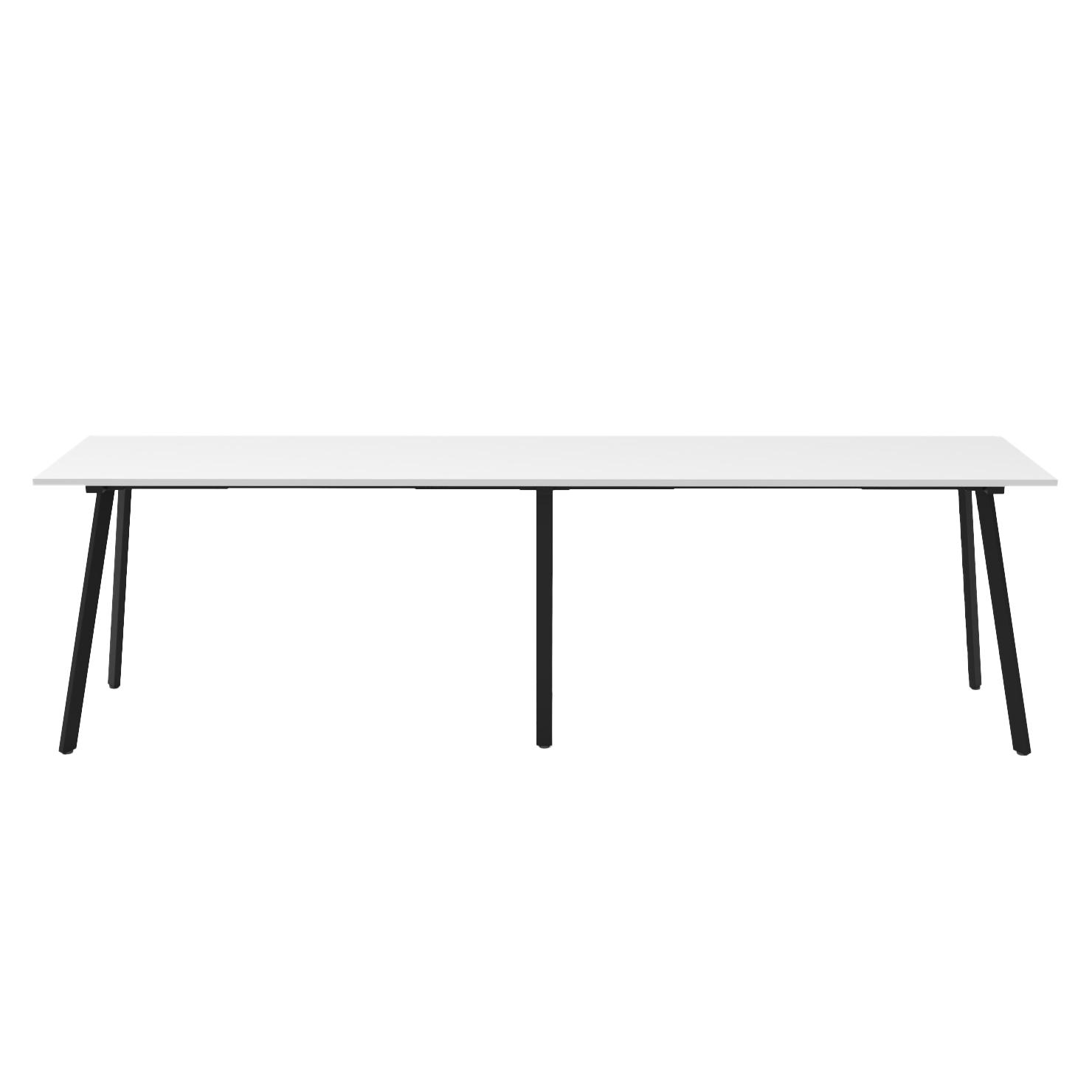 Rapidline Eternity High Bar Table – 3600 x 750 x 1050mm, Natural White Top & Black Satin Base
